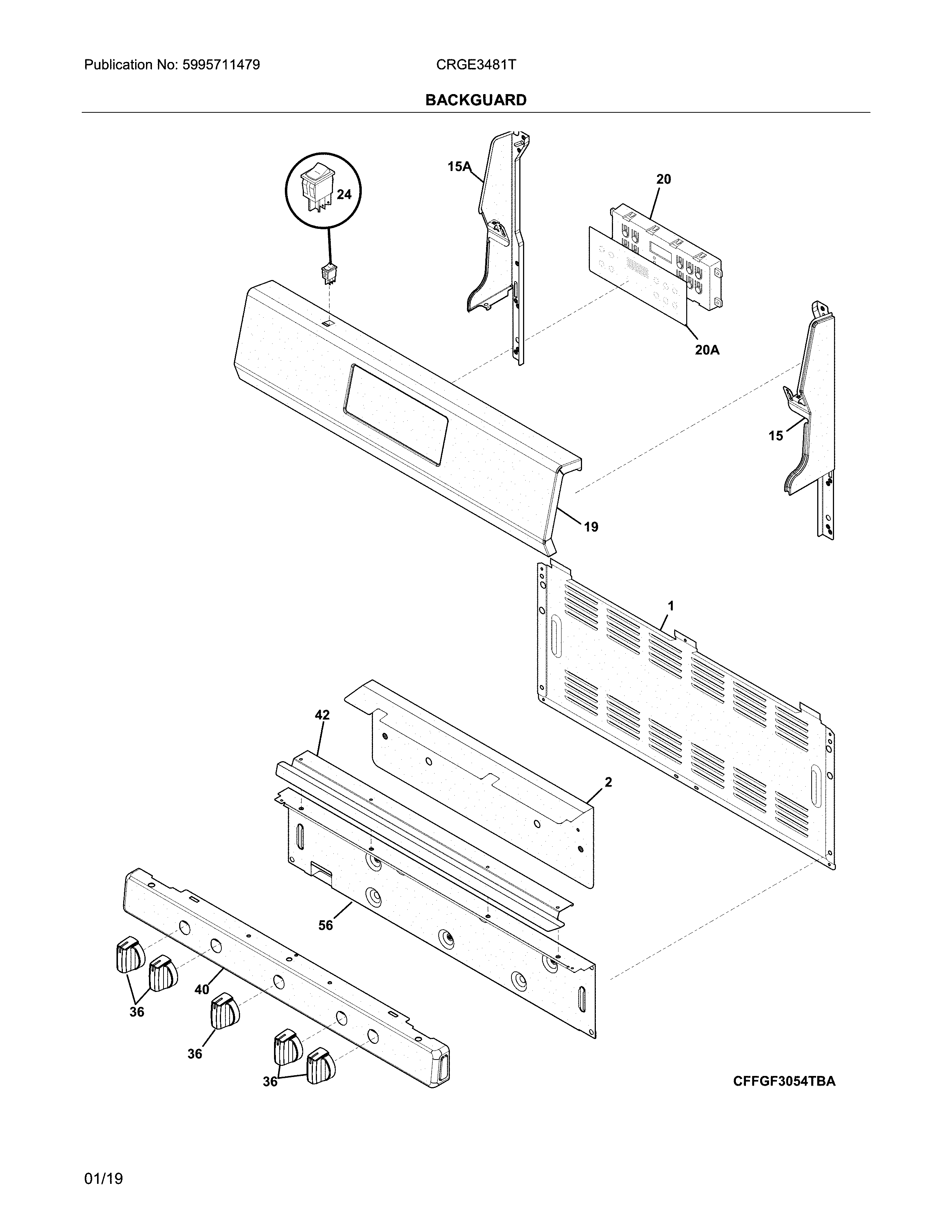 Crosley CRGE3481TSA backguard diagram