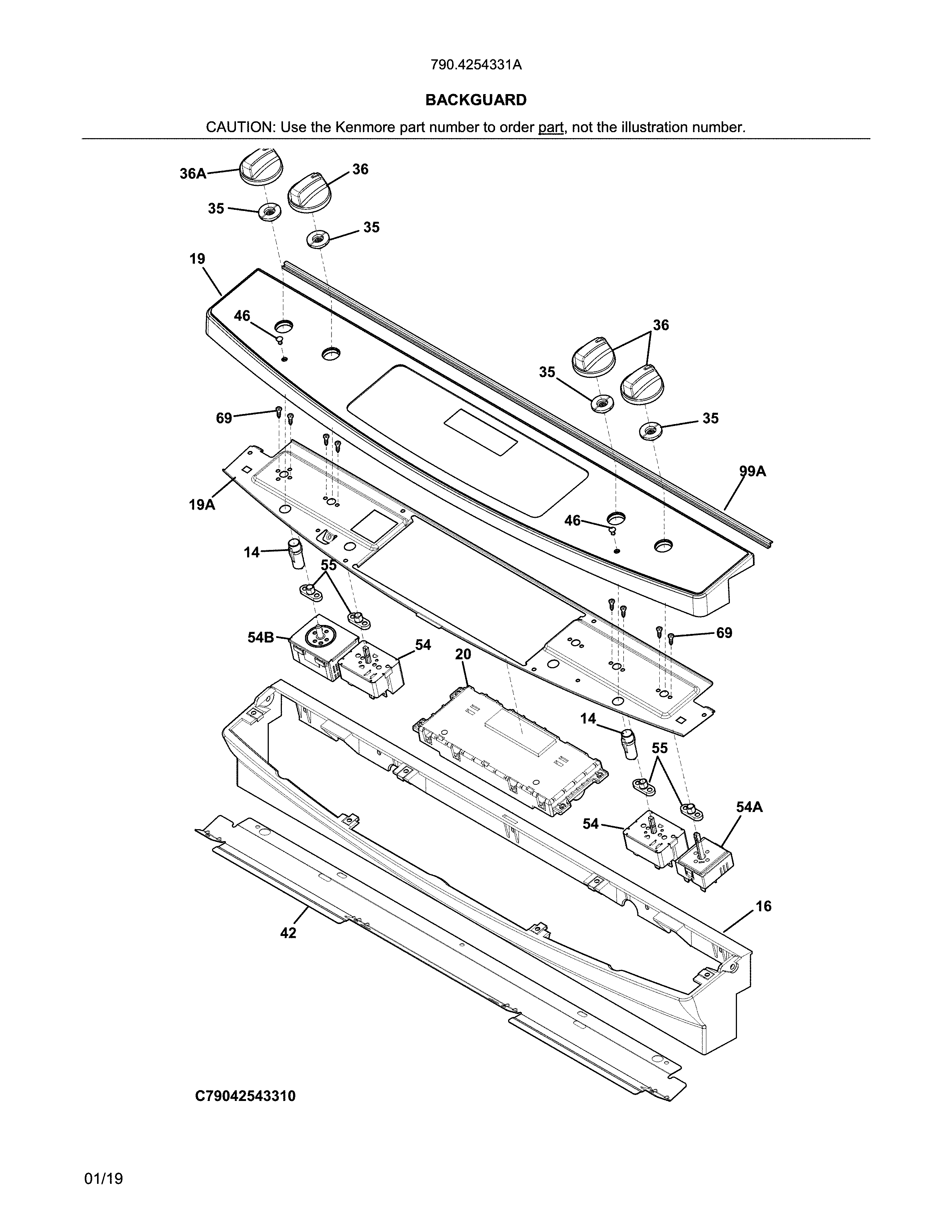 Kenmore 7904254331A backguard diagram