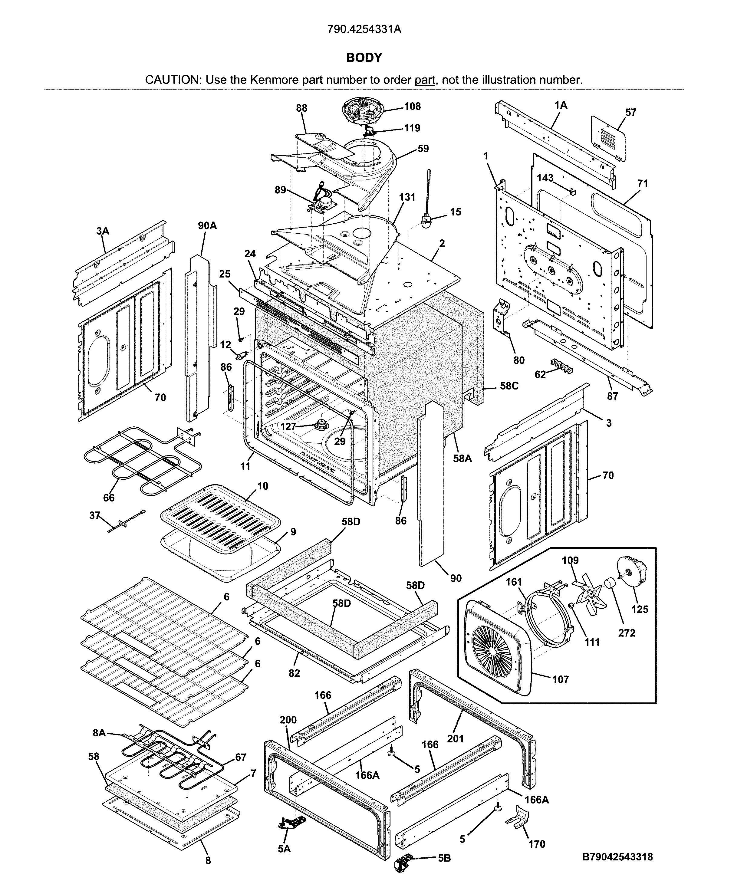 Kenmore 7904254331A body diagram