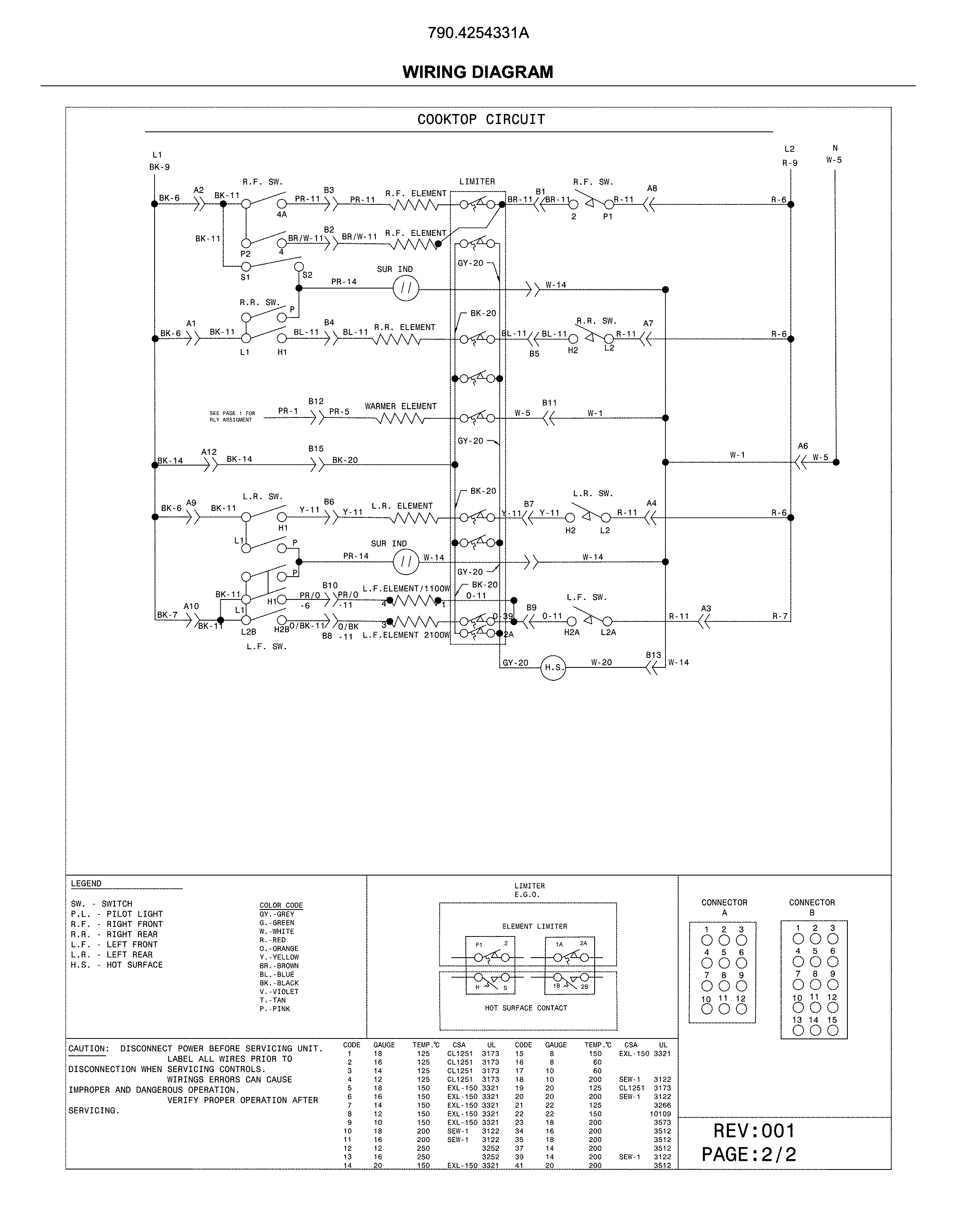 Kenmore 7904254331A wiring diagram diagram
