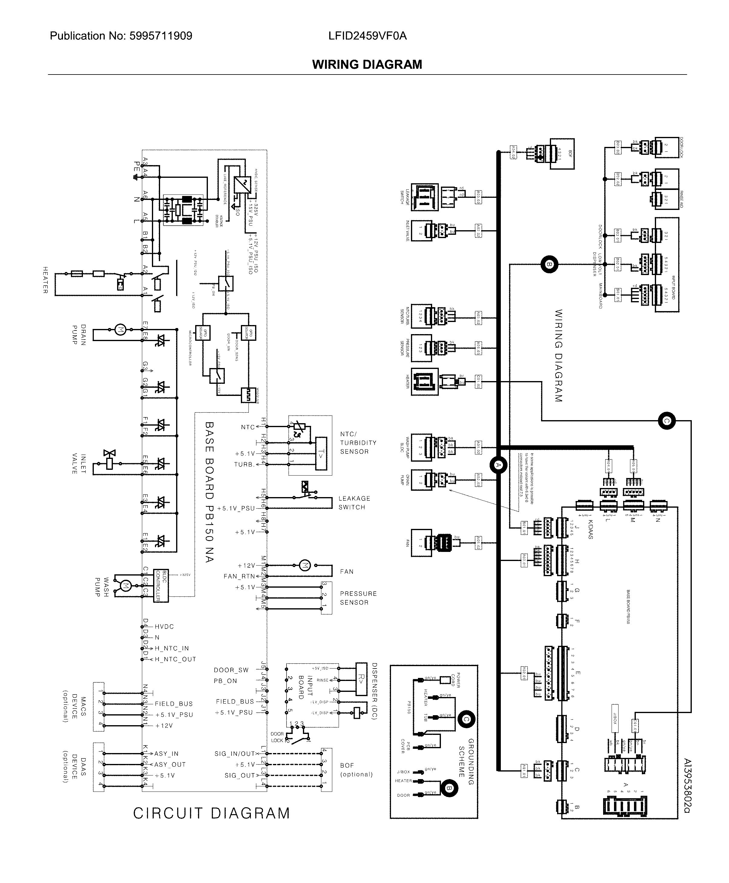Frigidaire LFID2459VF0A wiring diagram diagram