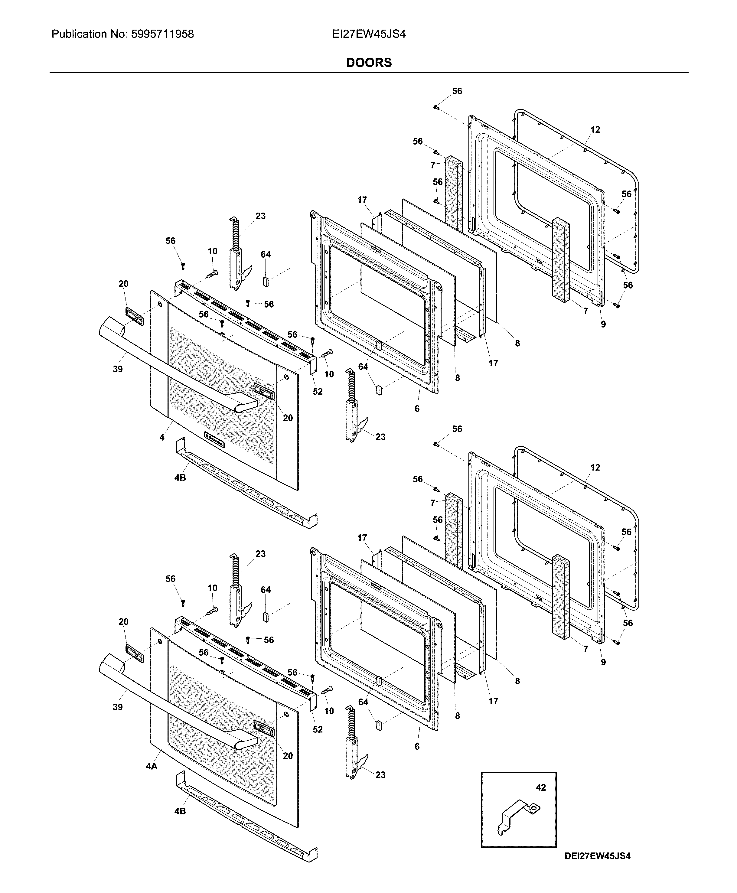 Electrolux EI27EW45JS4 doors diagram