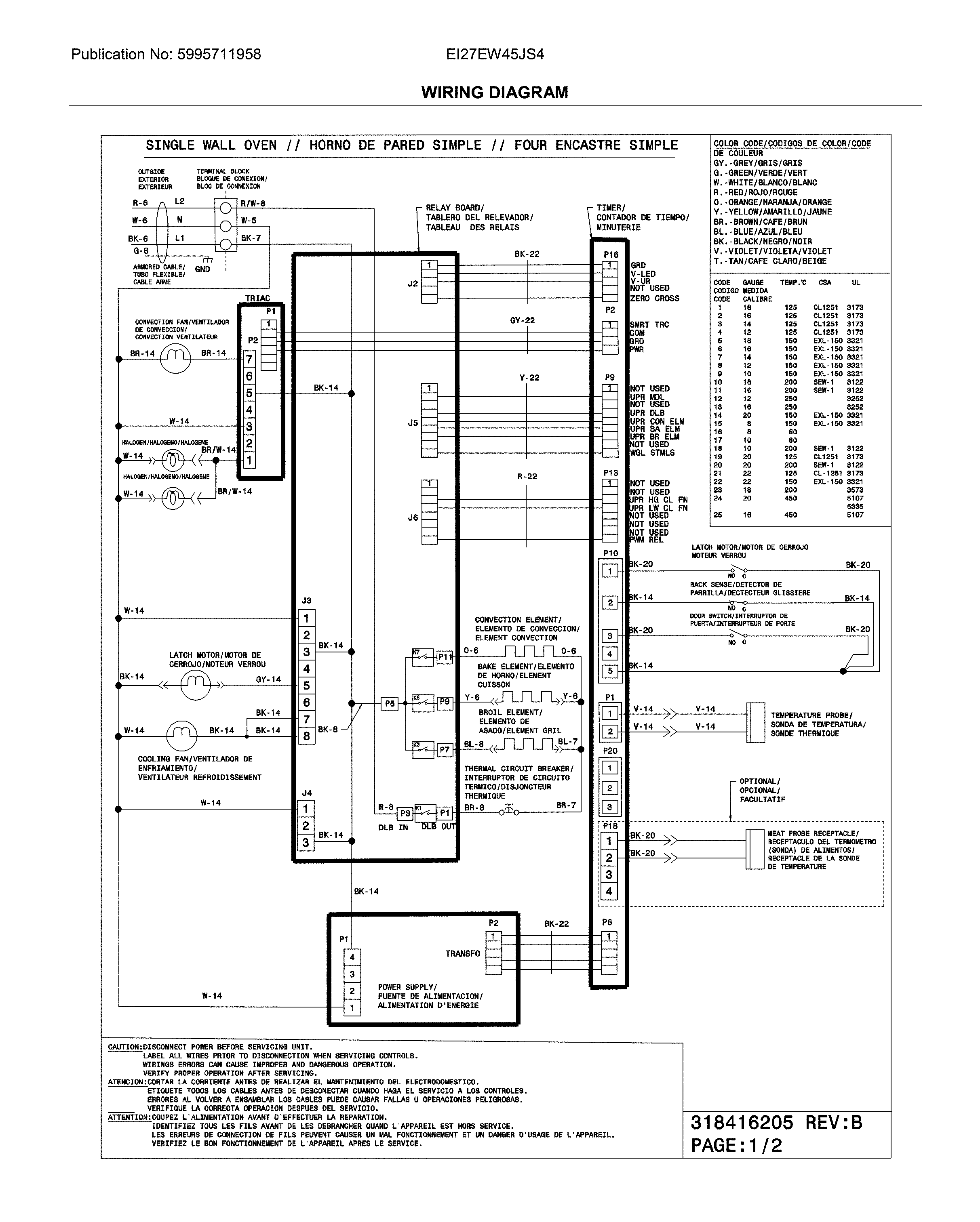 Electrolux EI27EW45JS4 wiring diagram diagram