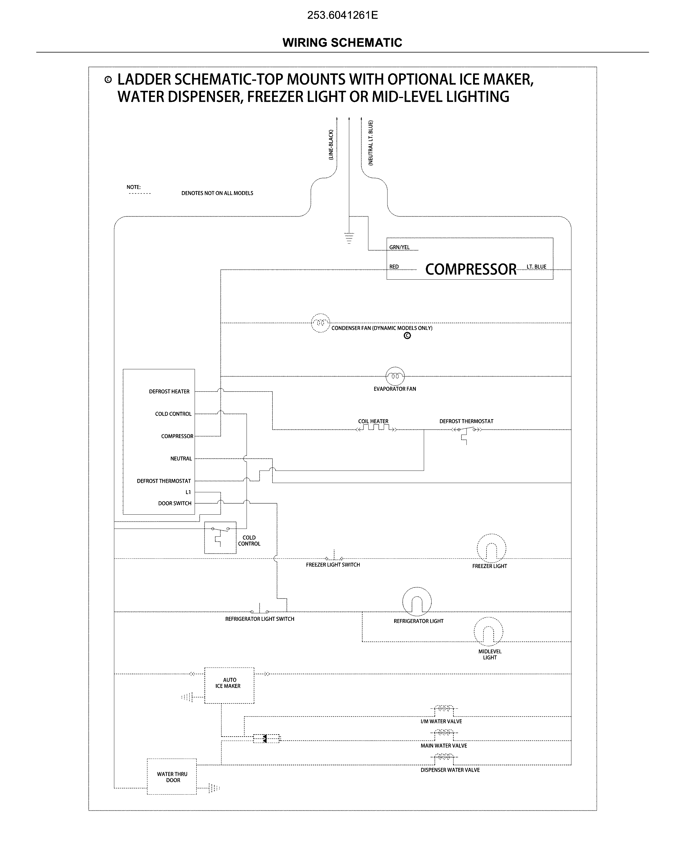 Kenmore 2536041261E wiring schematic diagram