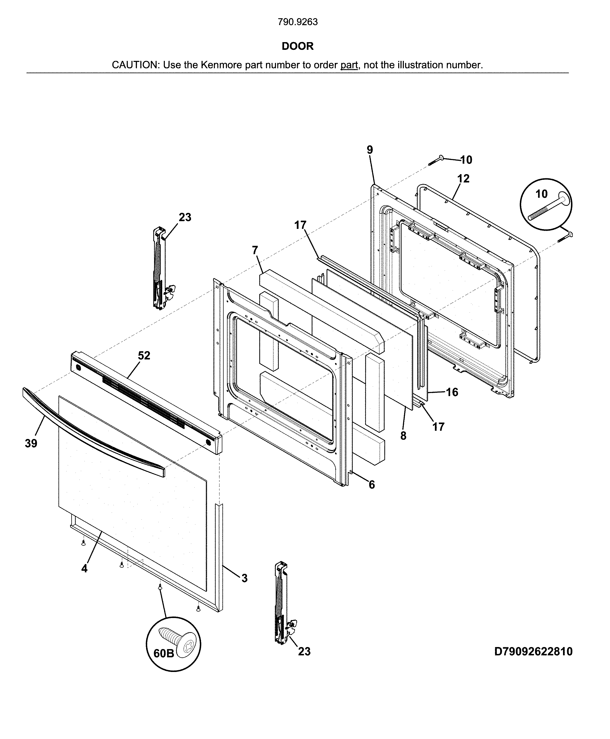 Kenmore 79092632810 door diagram