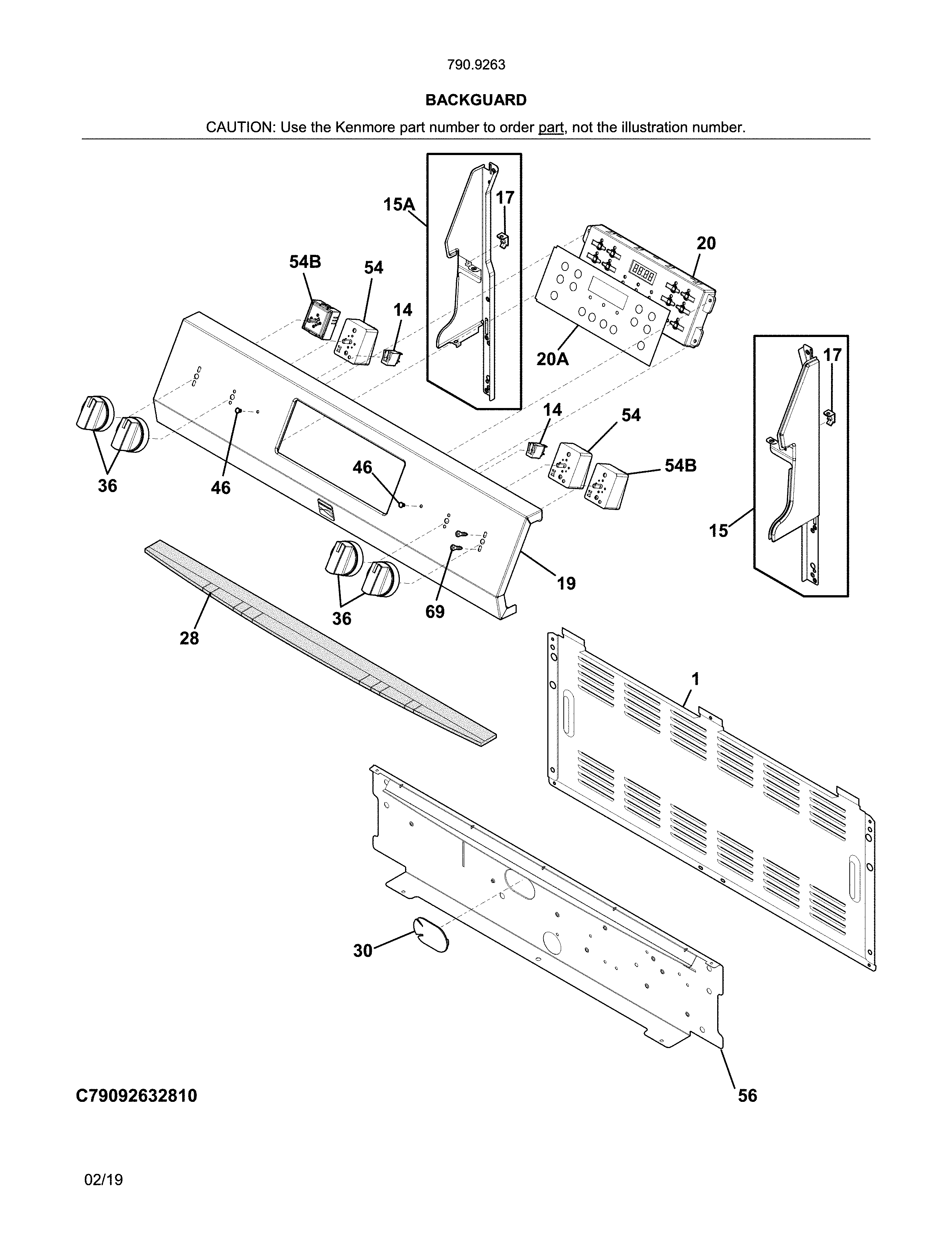 Kenmore 79092633810 backguard diagram