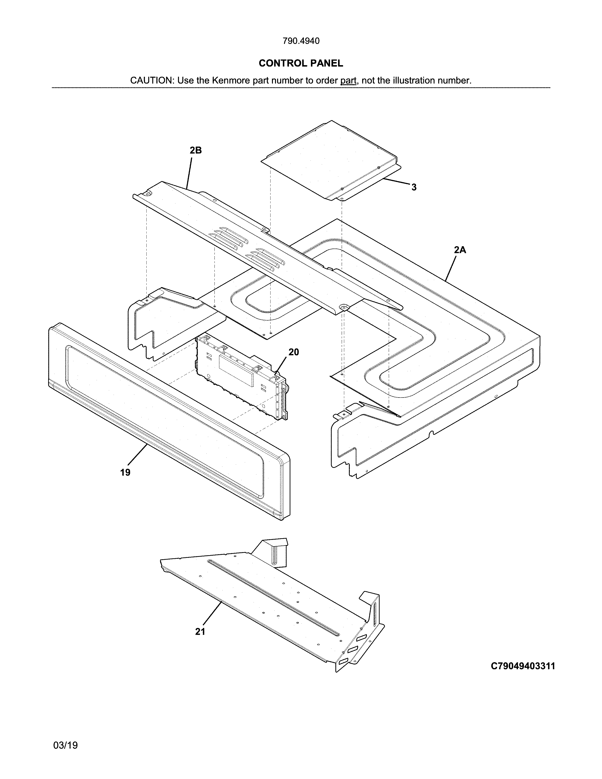 Kenmore 79049409317 control panel diagram