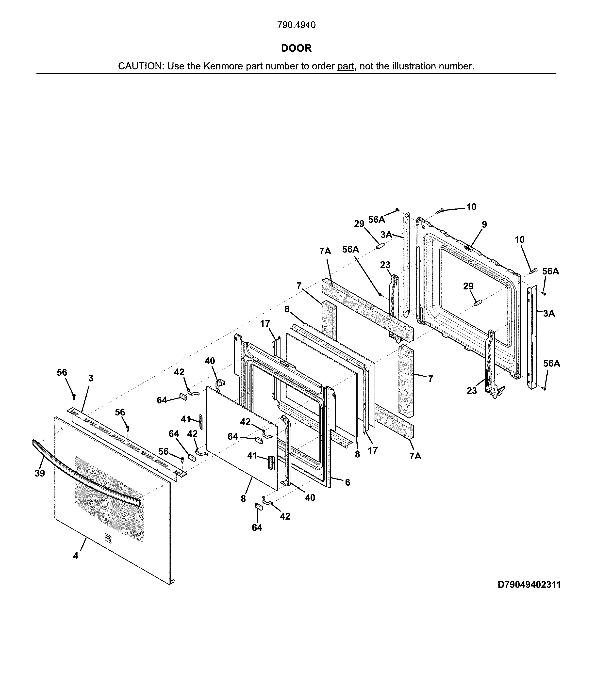Kenmore 79049409317 doors diagram