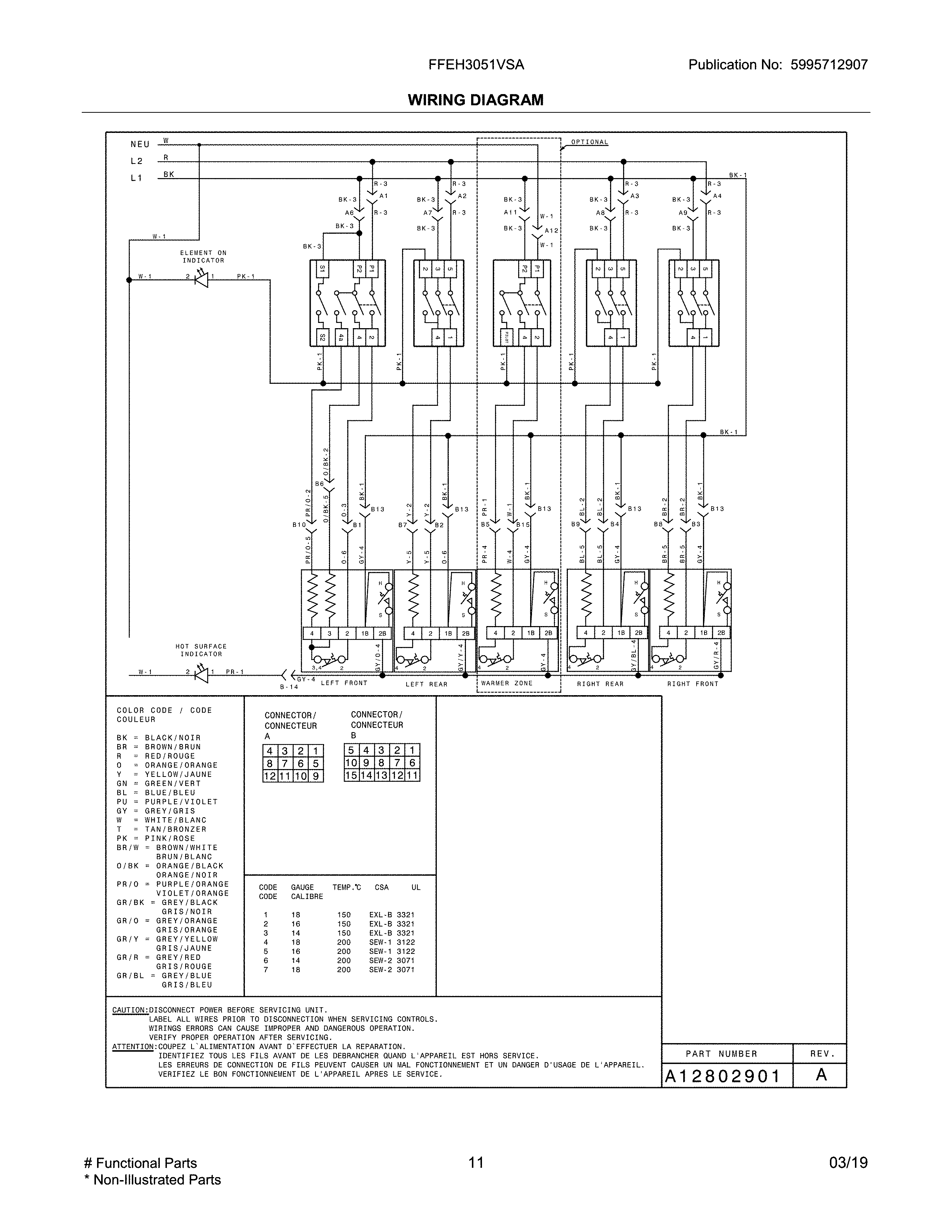 Frigidaire FFEH3051VSA wiring diagram diagram