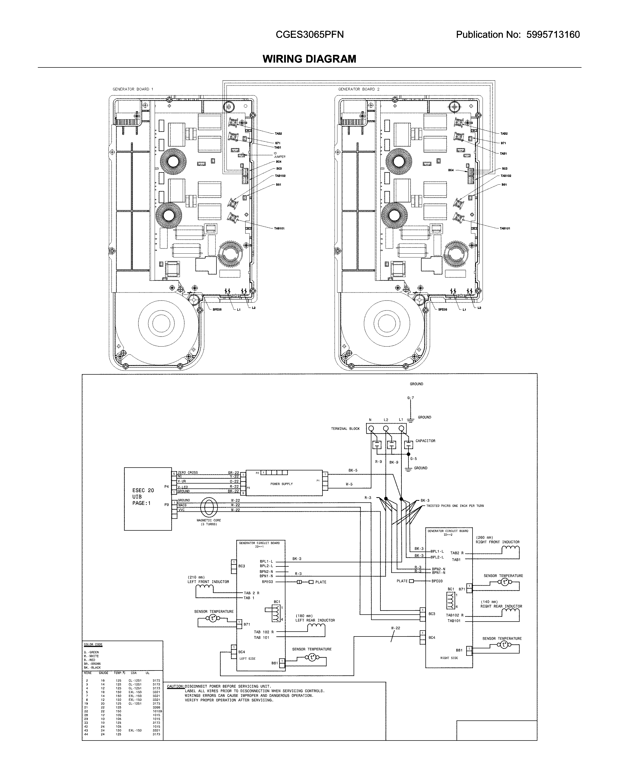 Frigidaire CGES3065PFN wiring diagram diagram