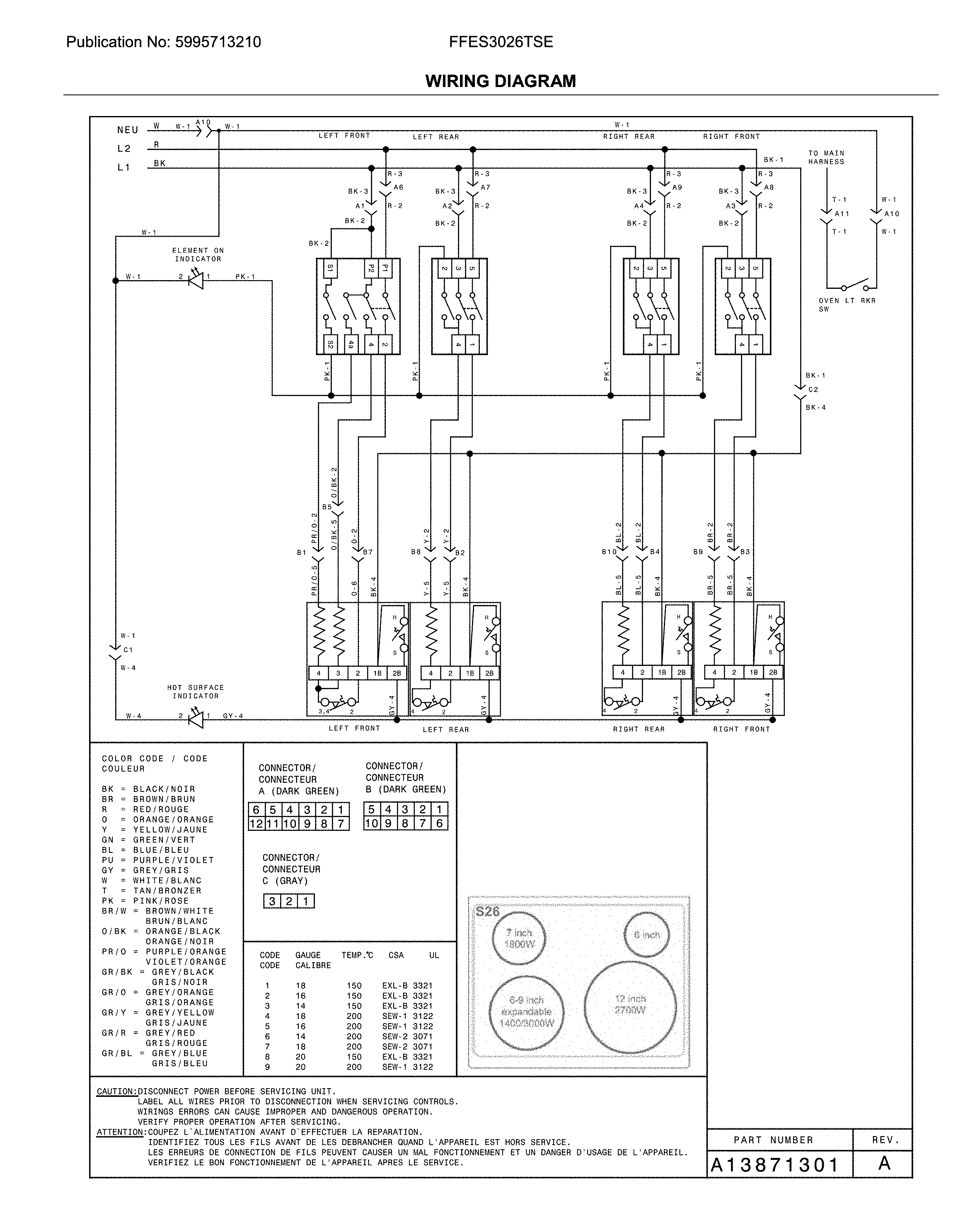 Frigidaire FFES3026TSE wiring diagram diagram
