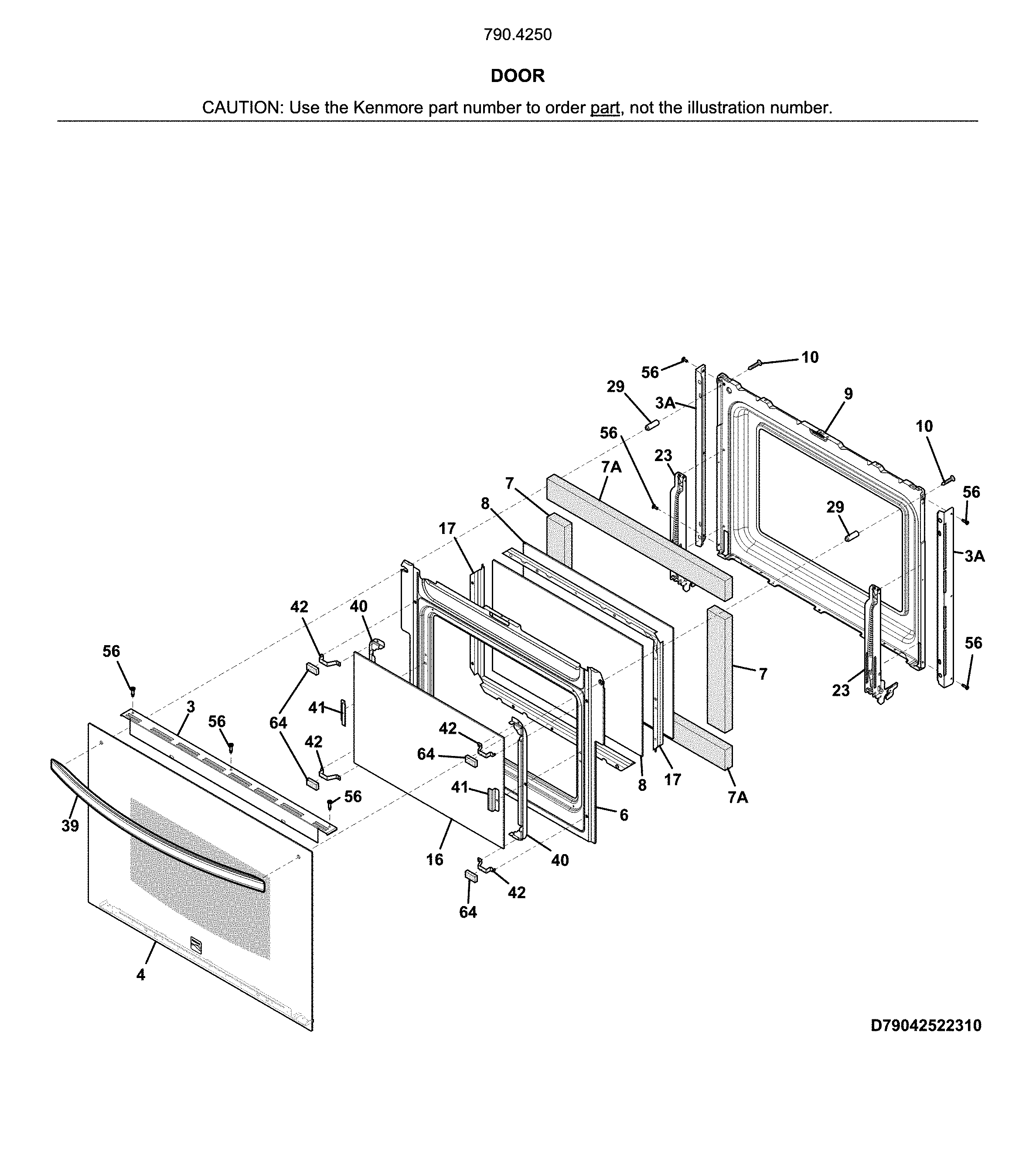 Kenmore 79042509315 door diagram