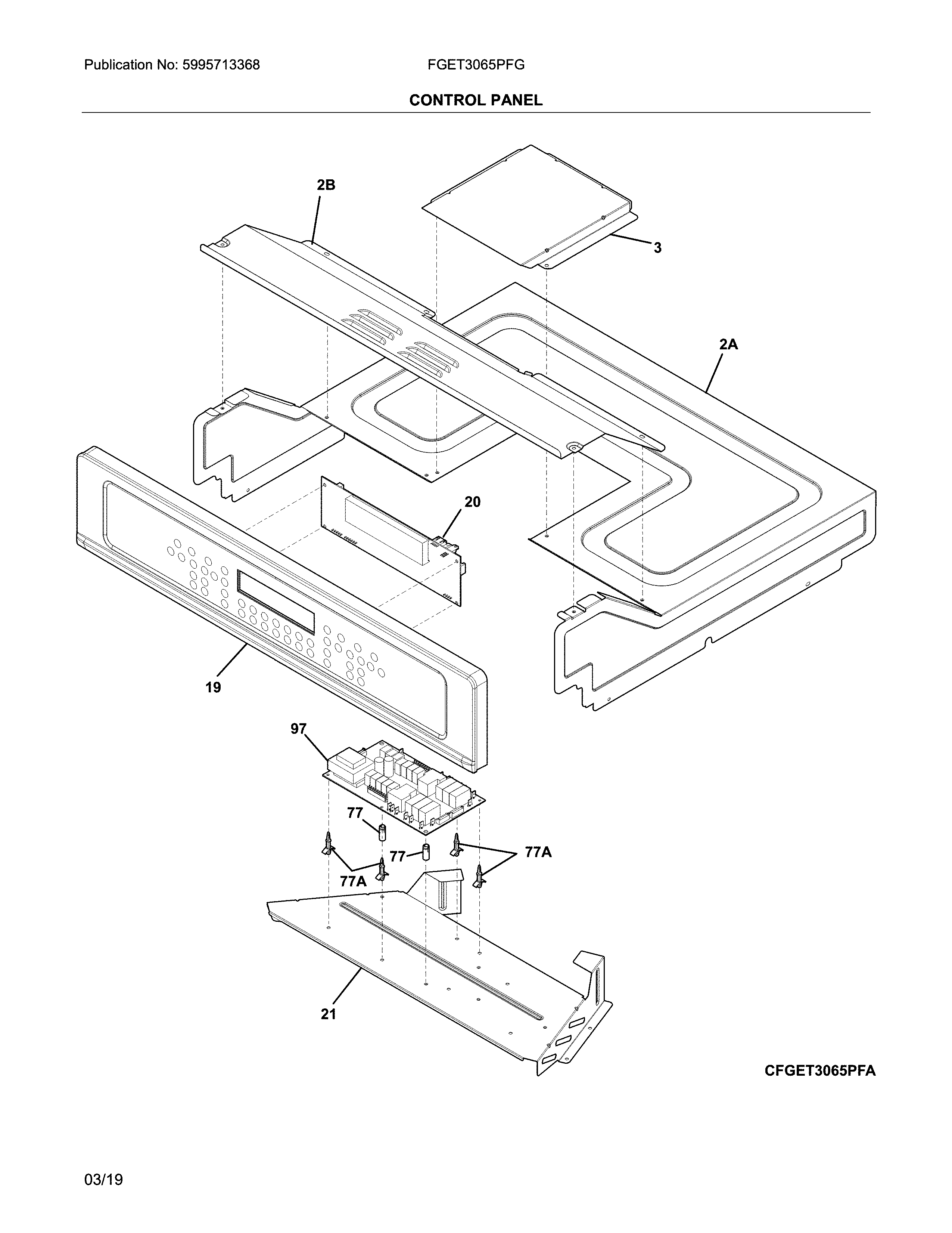 Frigidaire FGET3065PFG control panel diagram