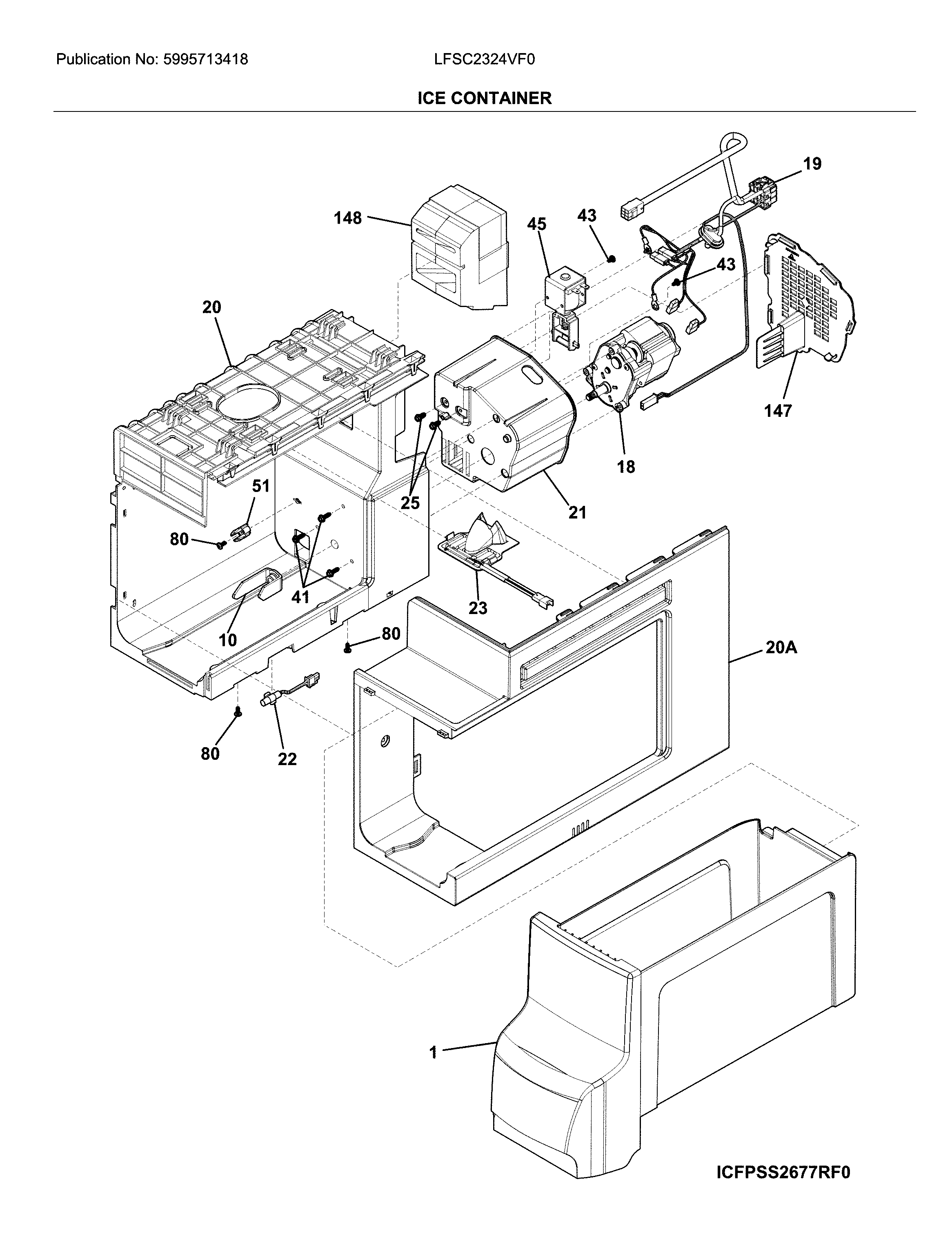 Frigidaire LFSC2324VF0 container diagram