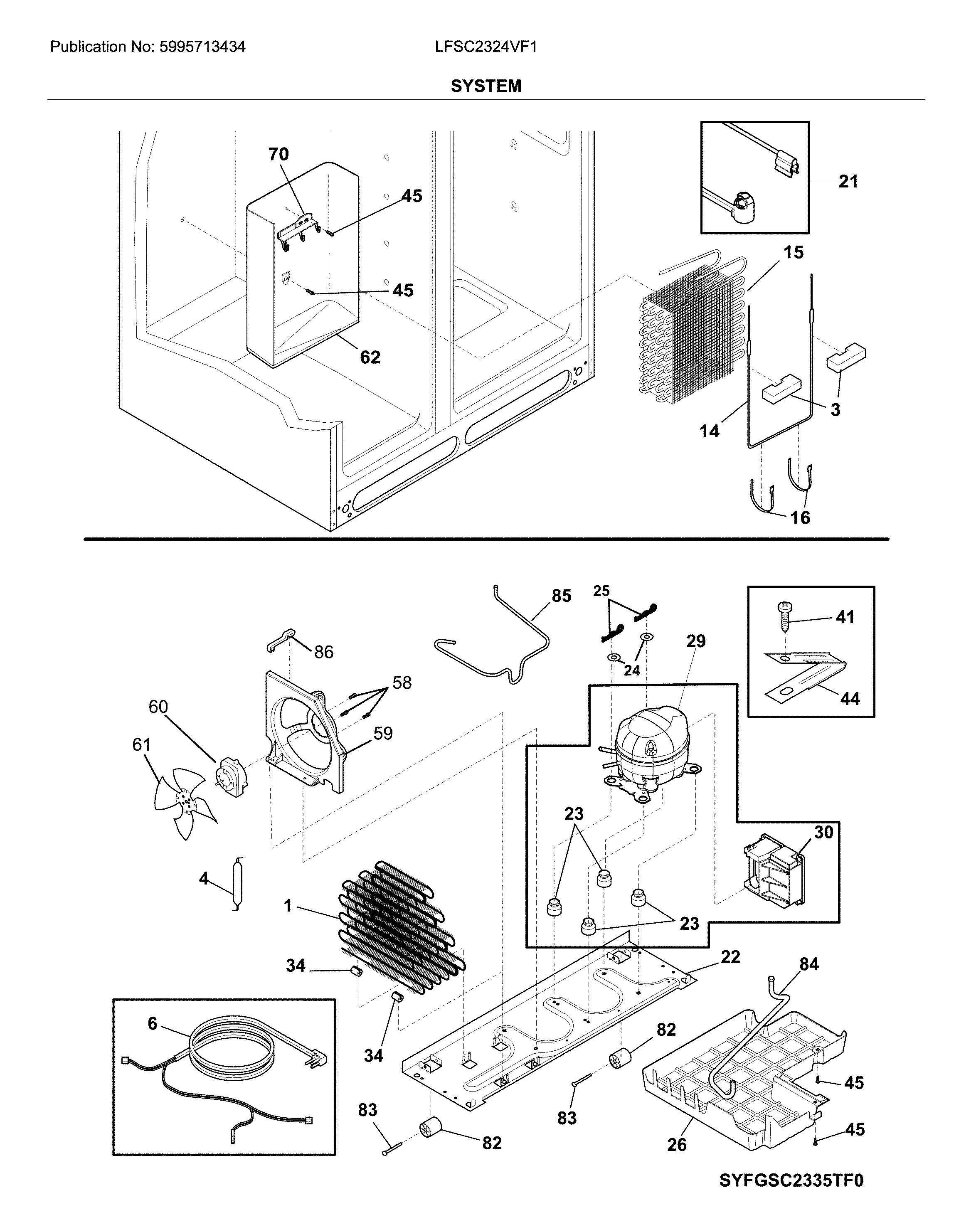 Frigidaire LFSC2324VF1 system diagram