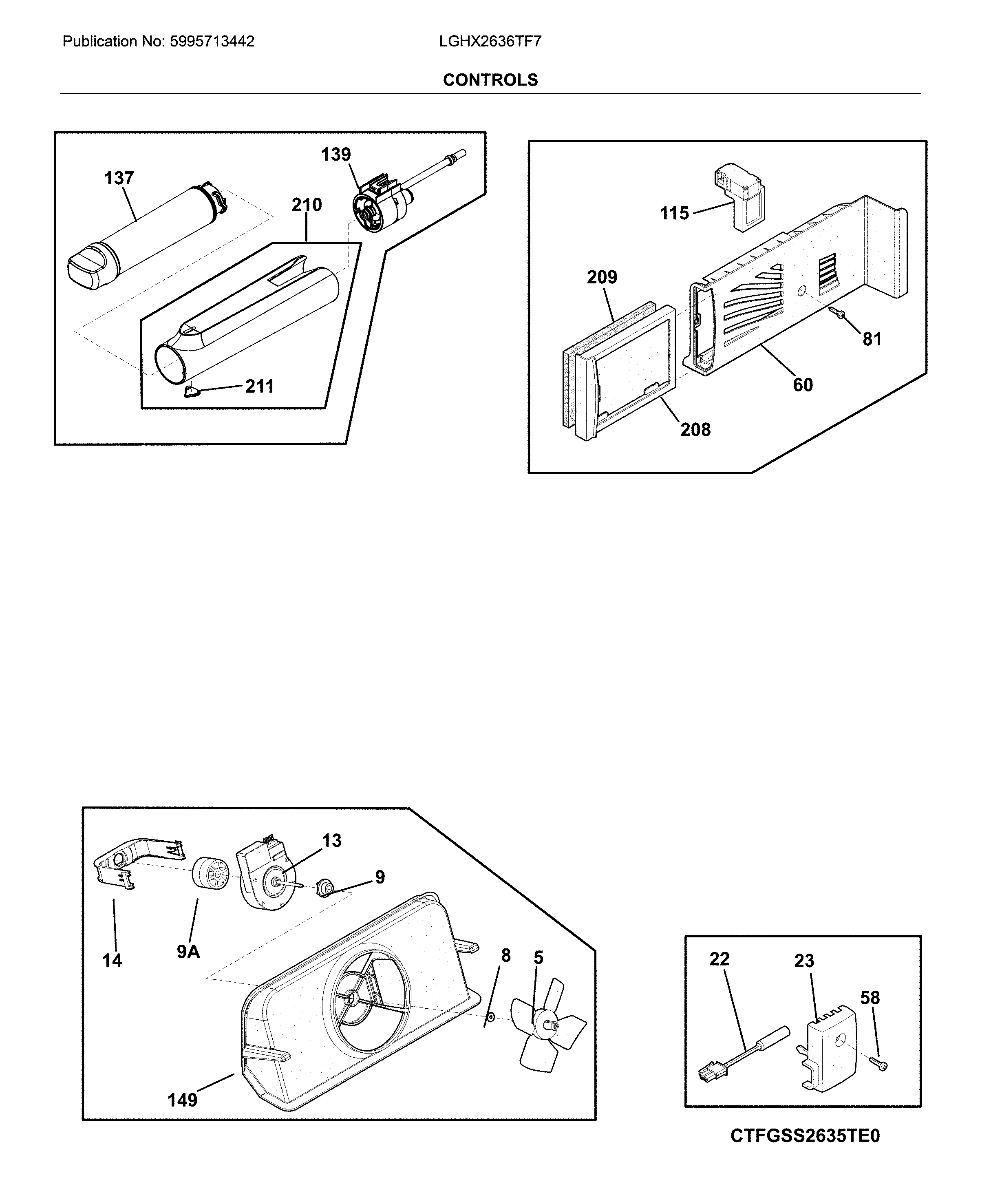 Frigidaire LGHX2636TF7 control diagram