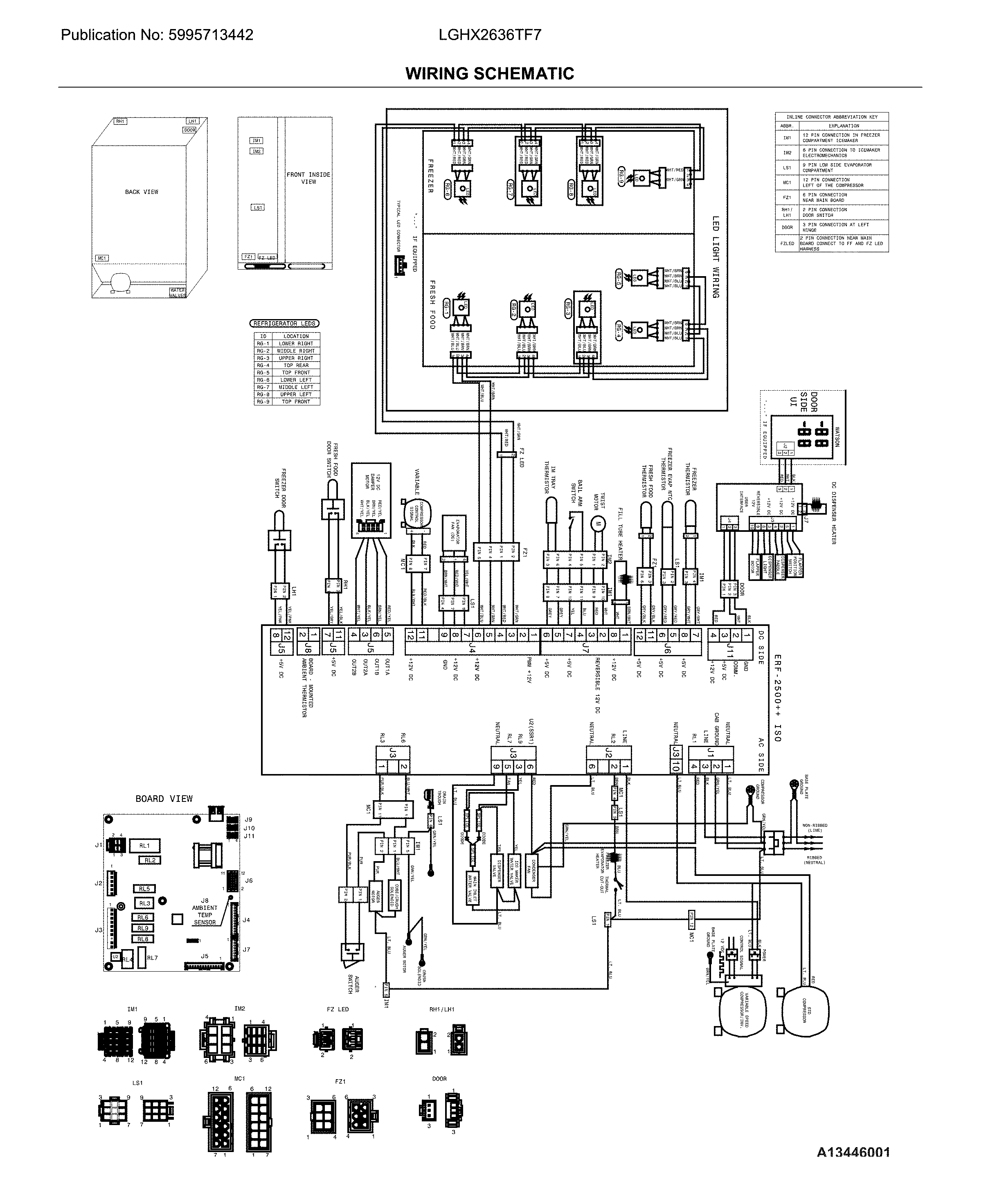 Frigidaire LGHX2636TF7 wiring schematic diagram
