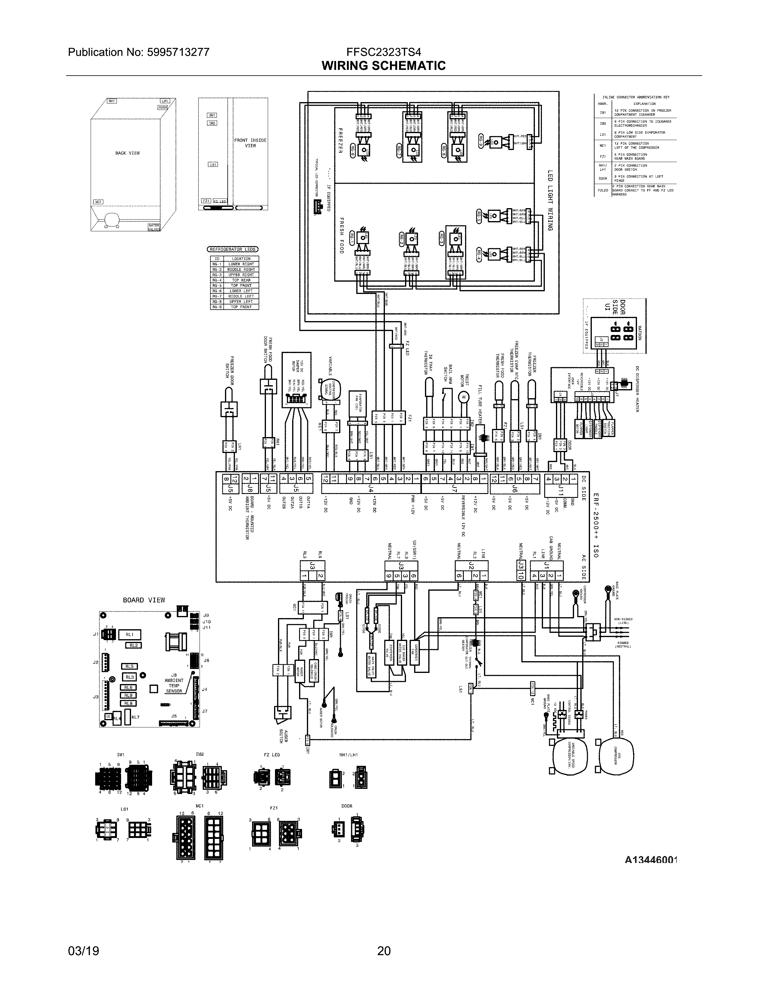 Frigidaire FFSC2323TS4 wiring schematic diagram
