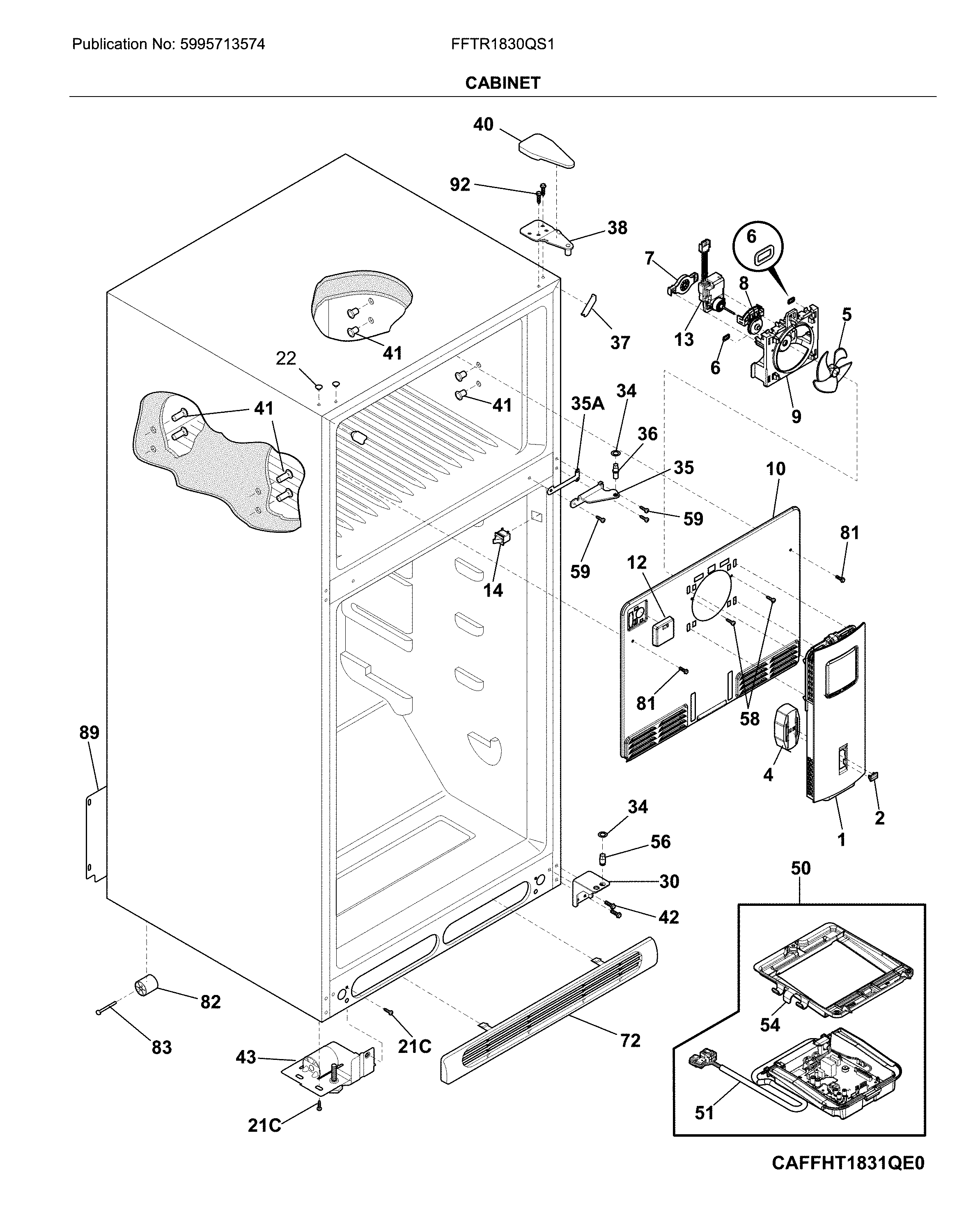 Frigidaire FFTR1830QS1 cabinet diagram