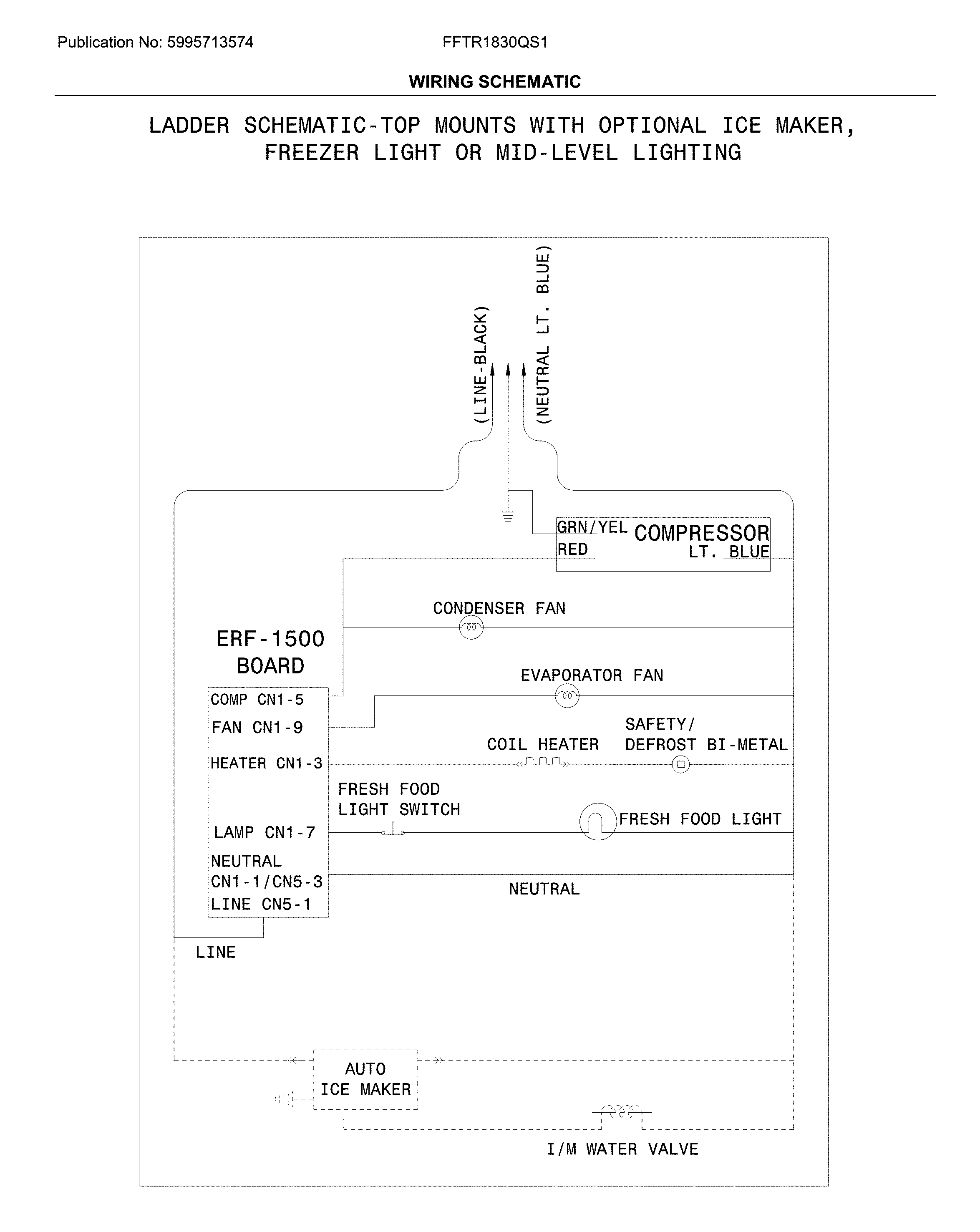 Frigidaire FFTR1830QS1 wiring diagram diagram