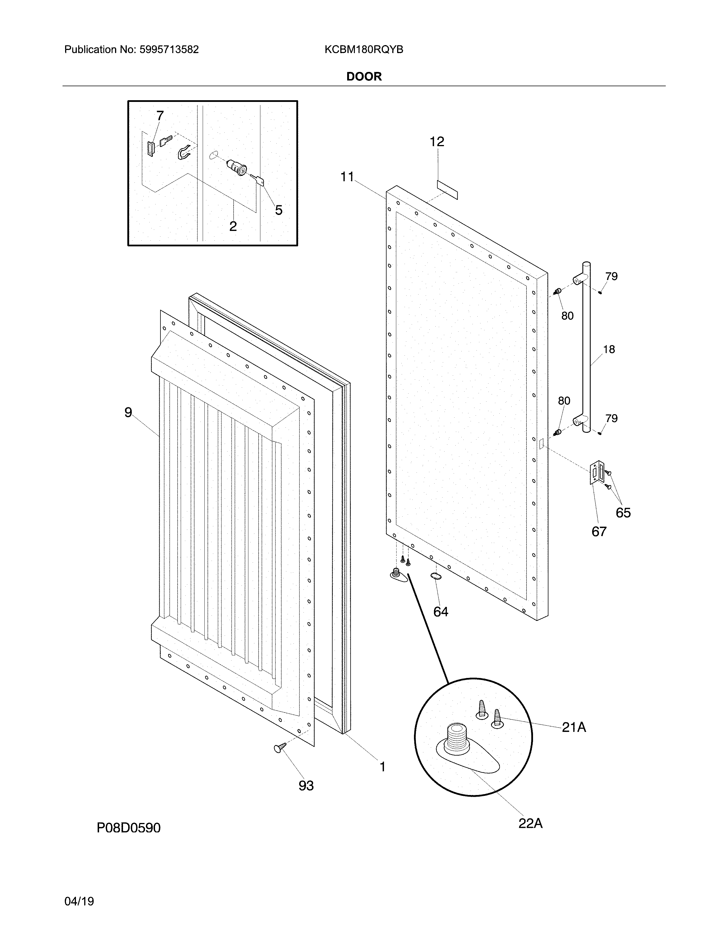 Kelvinator KCBM180RQYB door diagram