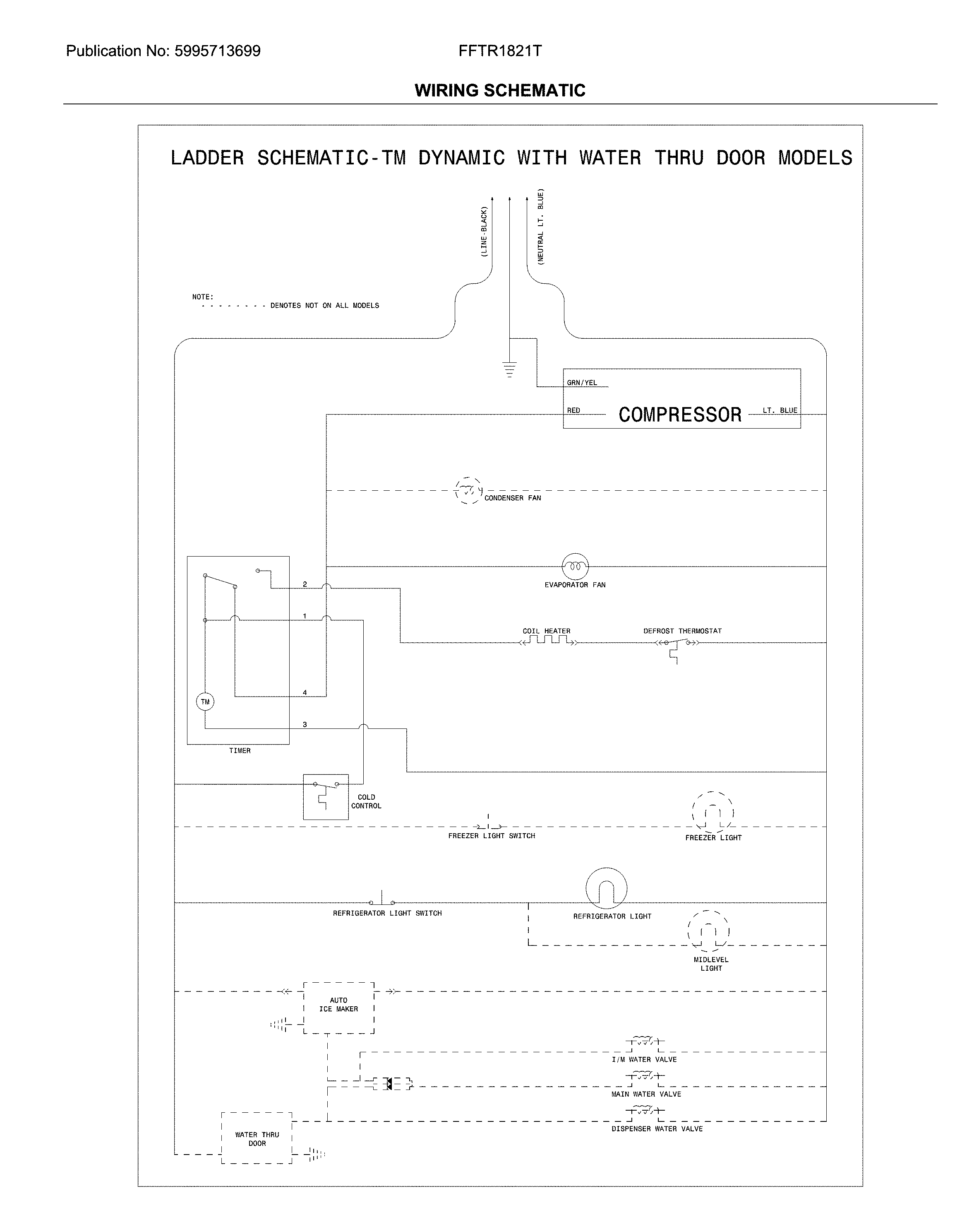 Frigidaire FFTR1821TB5 wiring schematic diagram