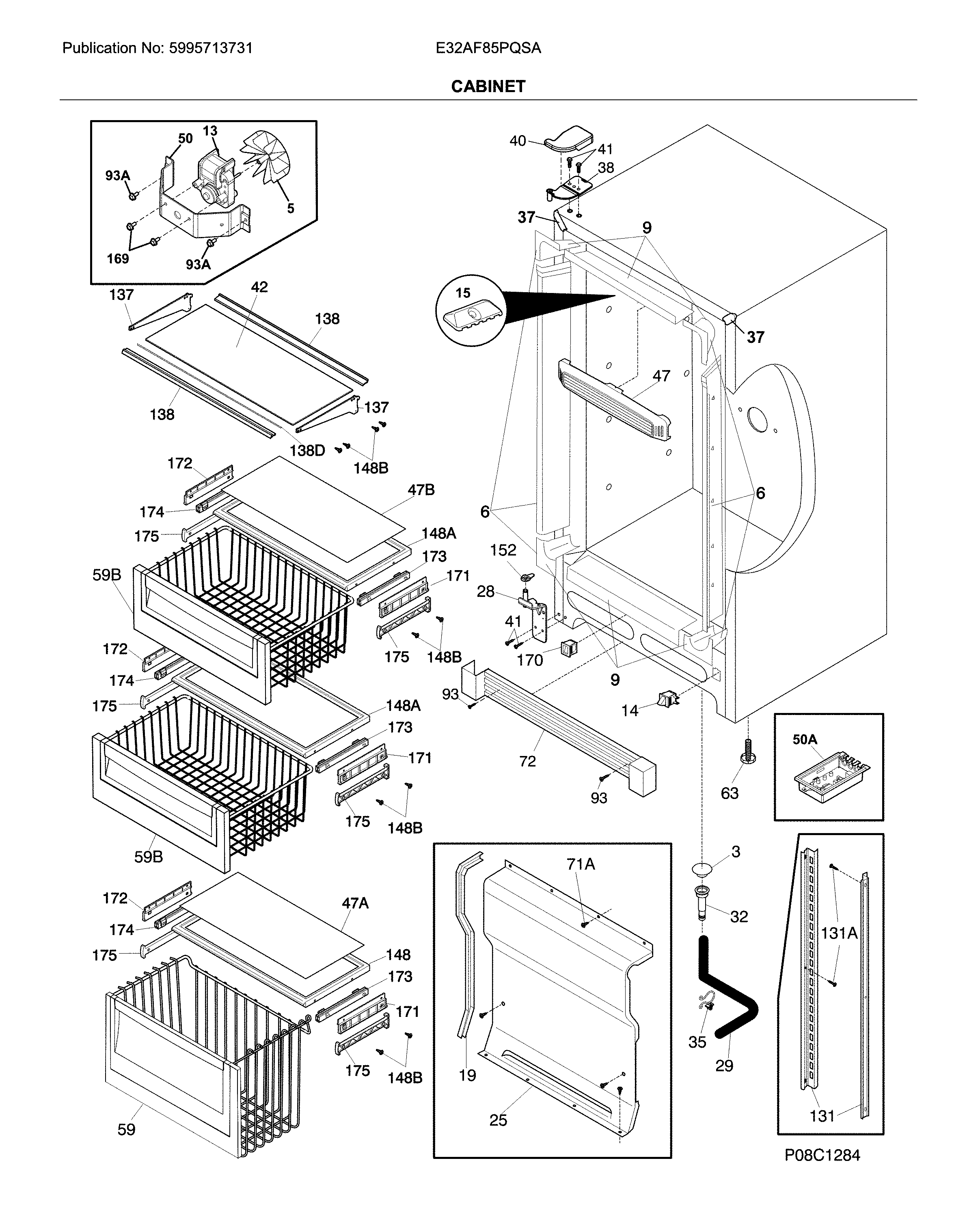 Electrolux E32AF85PQSA cabinet diagram
