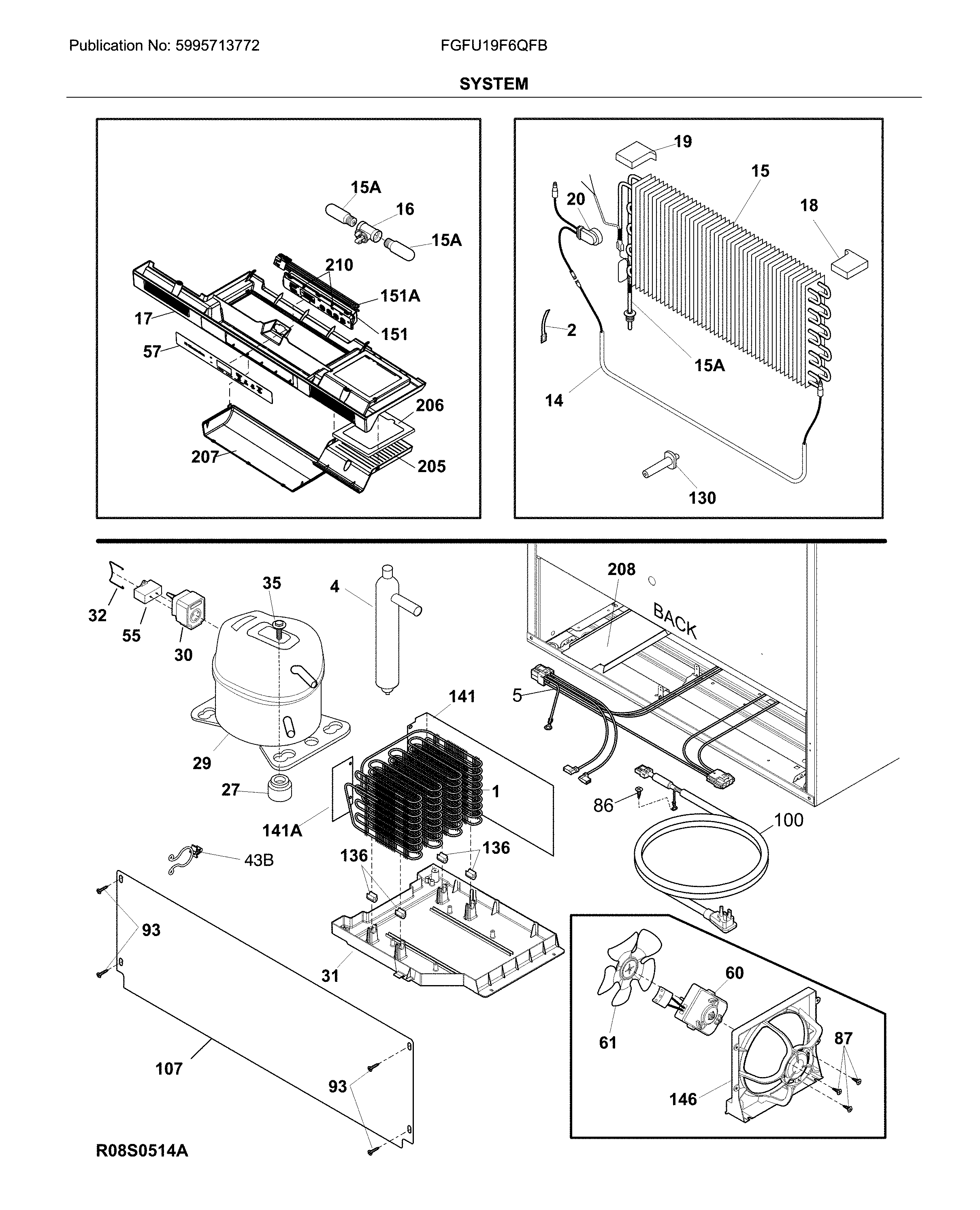 Frigidaire FGFU19F6QFB system diagram
