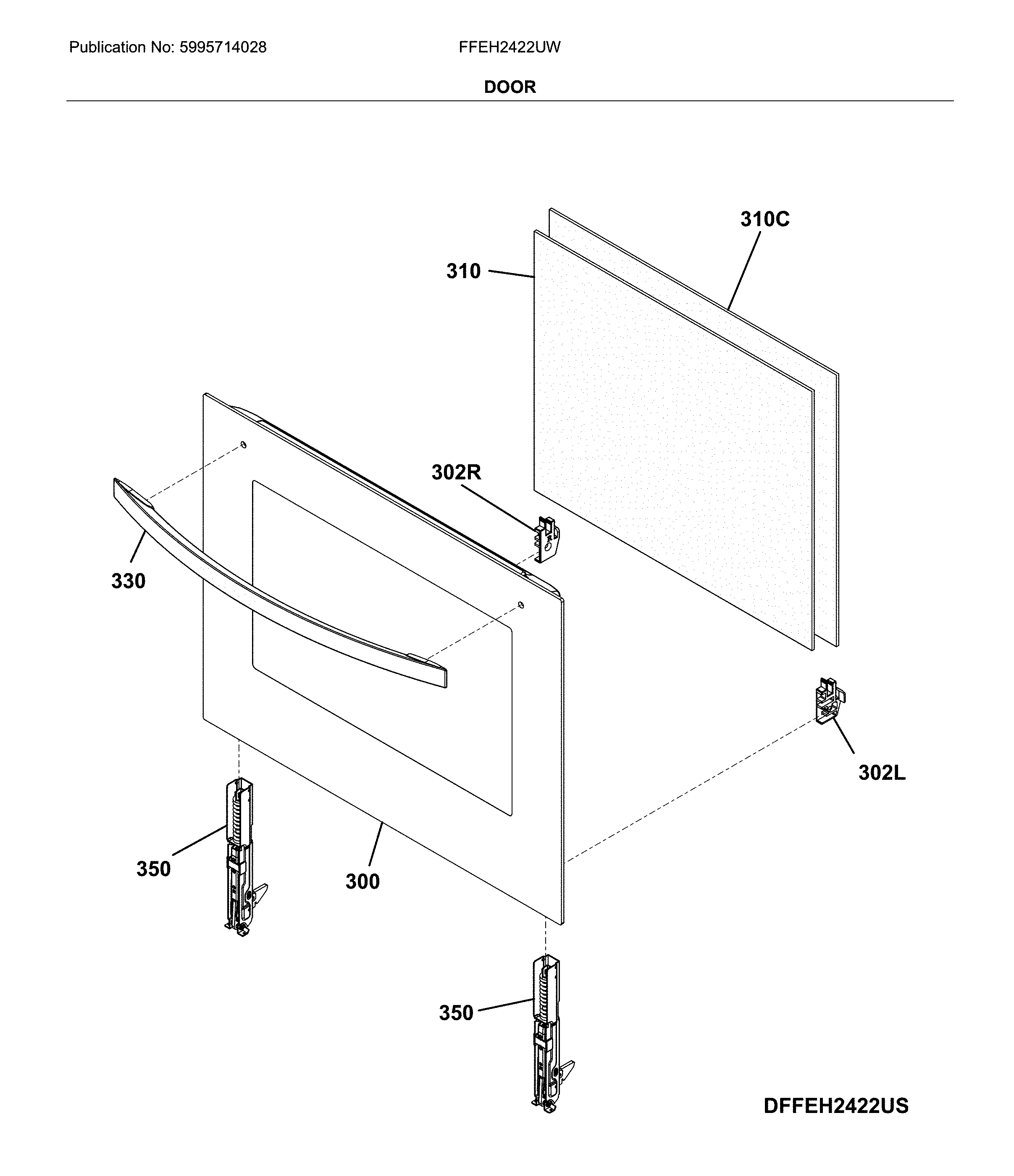 Frigidaire FFEH2422UW door diagram