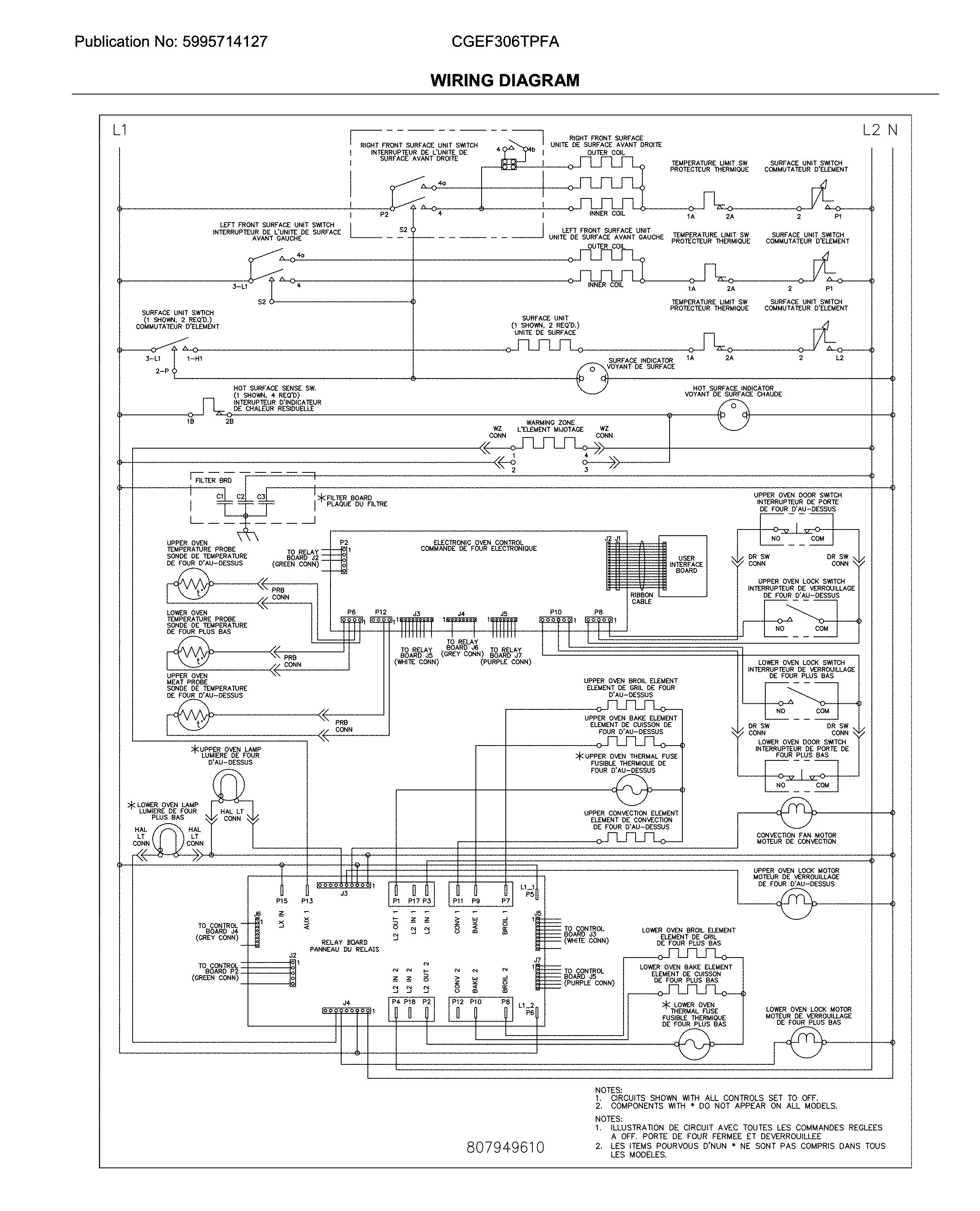 Frigidaire CGEF306TPFA wiring diagram diagram