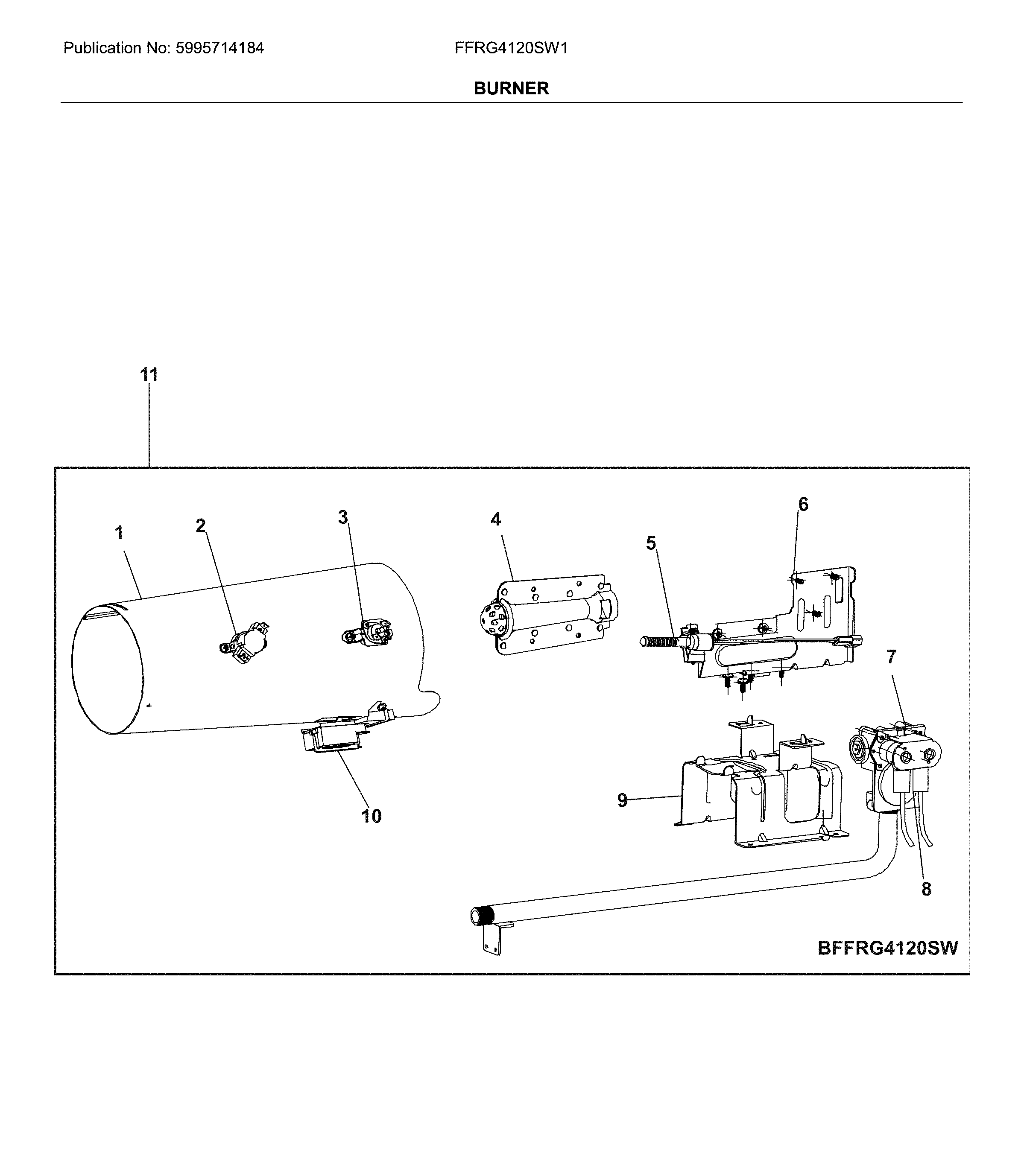 Frigidaire FFRG4120SW1 burner diagram