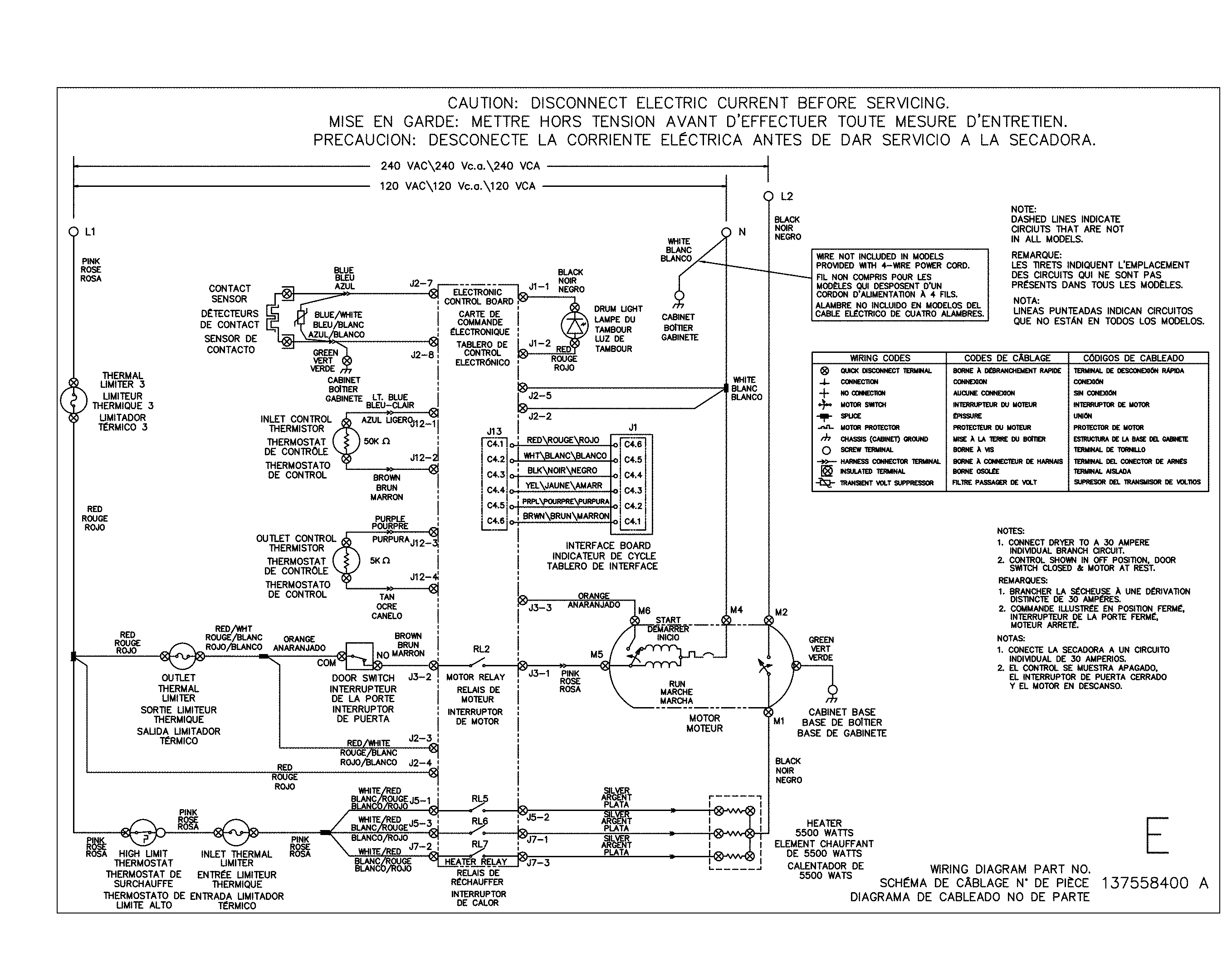 Electrolux EIED50LIW1 wiring diagram diagram
