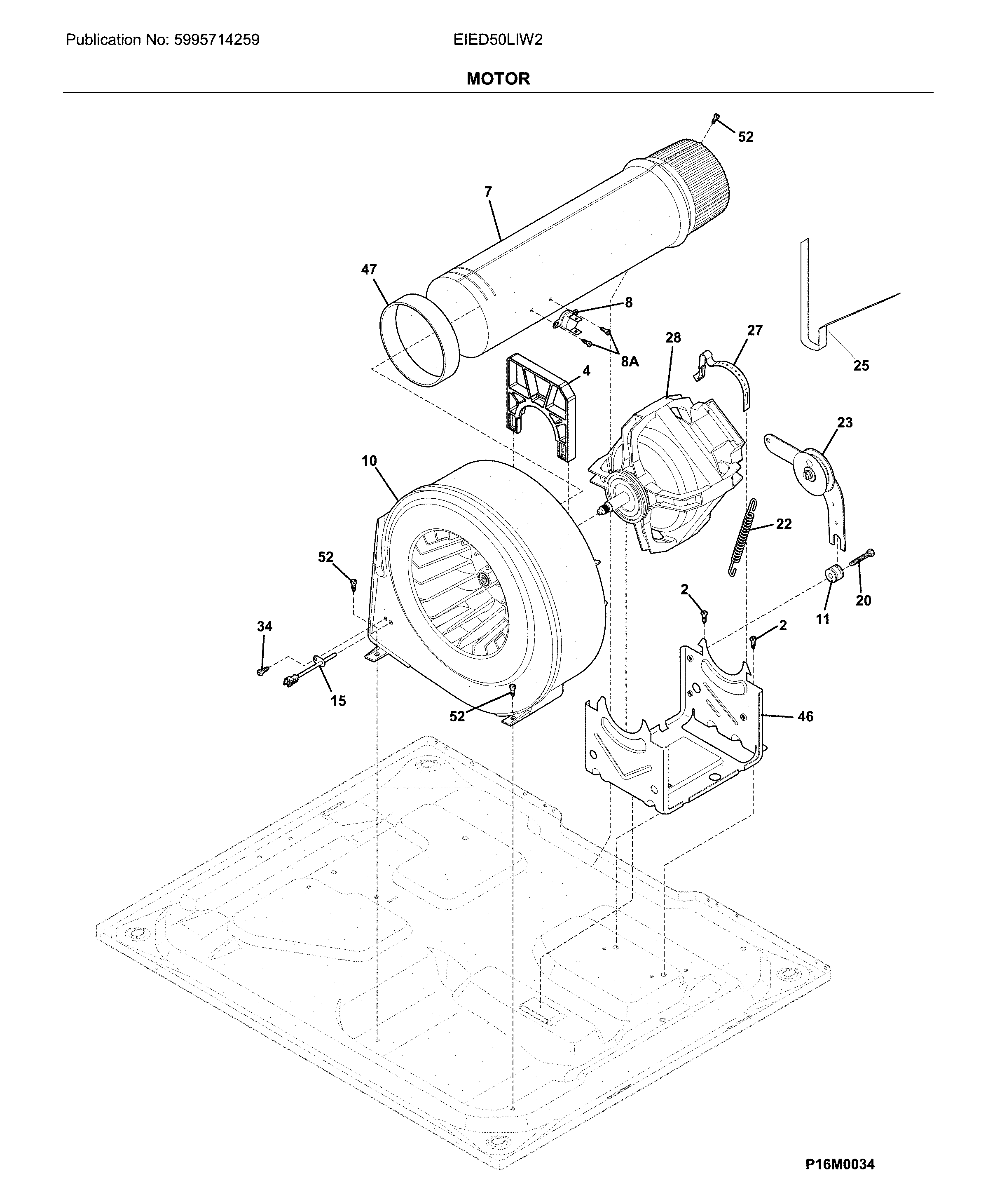 Electrolux EIED50LIW2 motor diagram