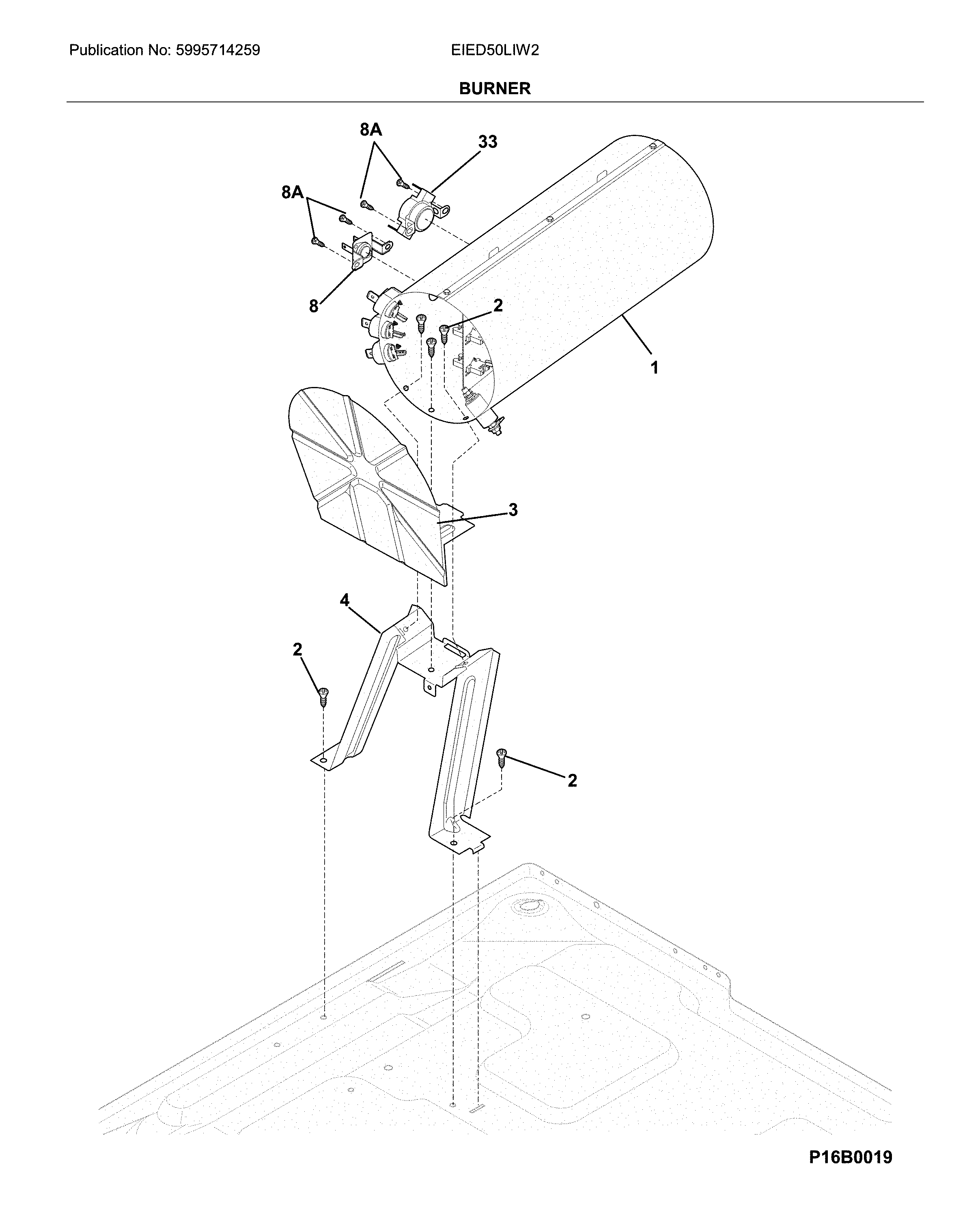 Electrolux EIED50LIW2 burner diagram