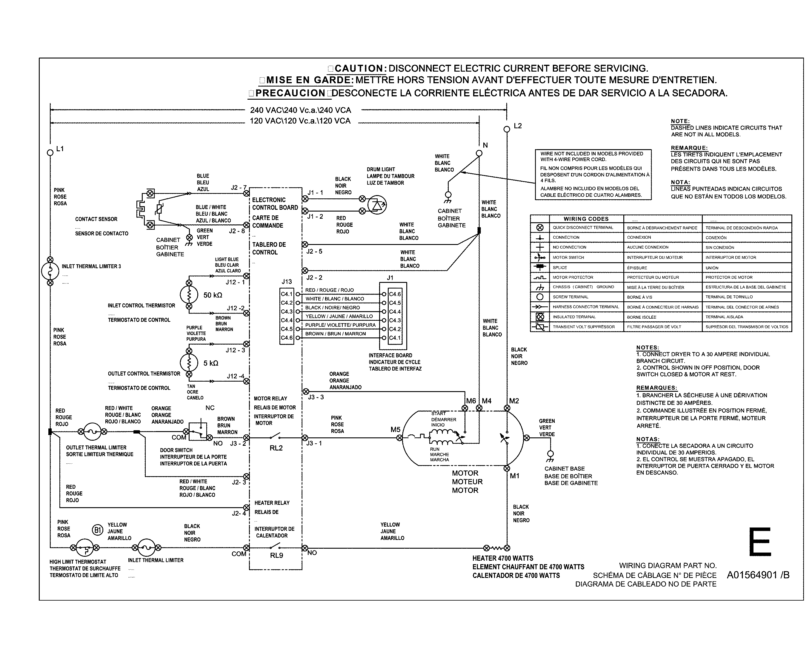 Electrolux EIED50LIW2 wiring diagram diagram