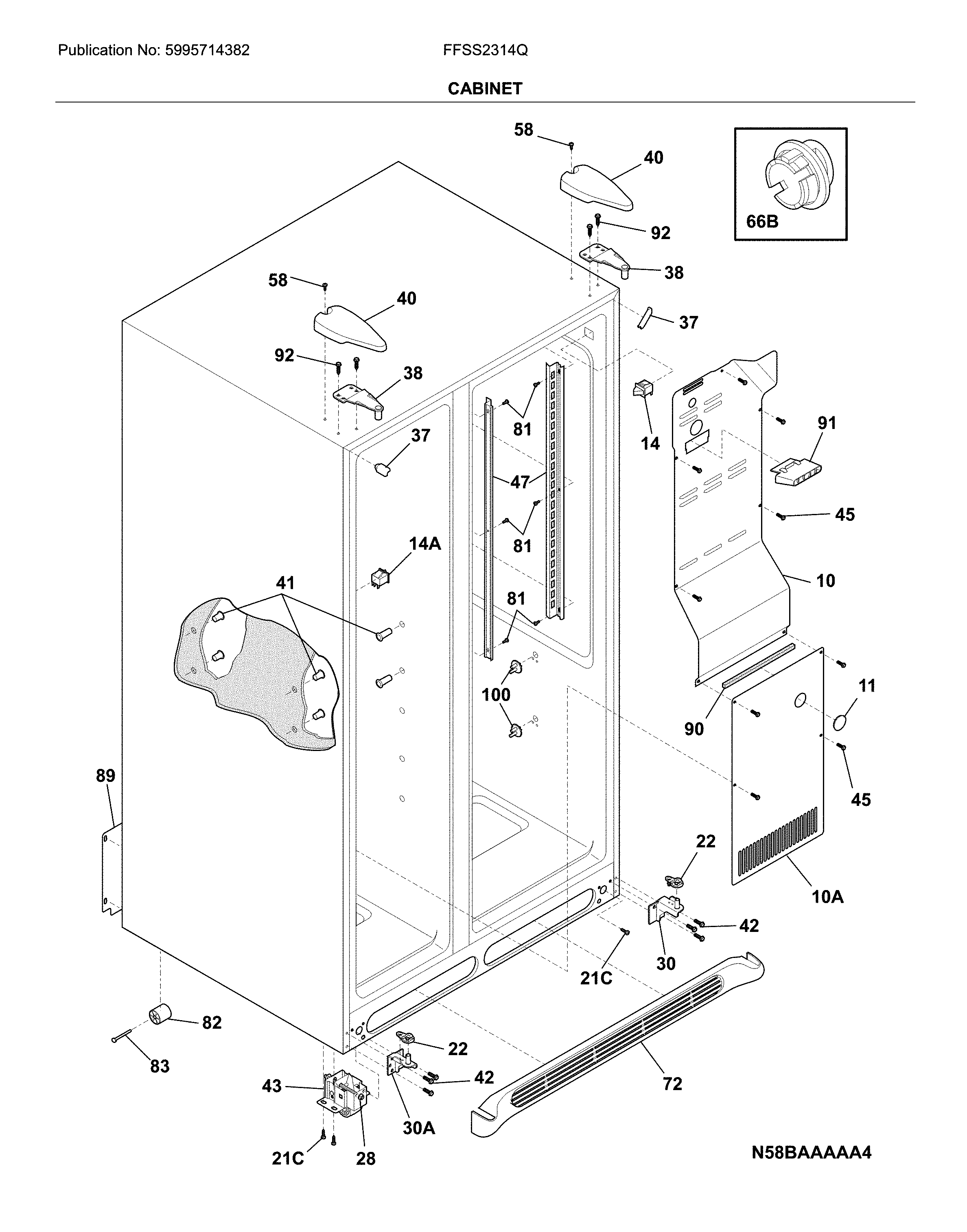 Frigidaire FFSS2314QE0 cabinet diagram