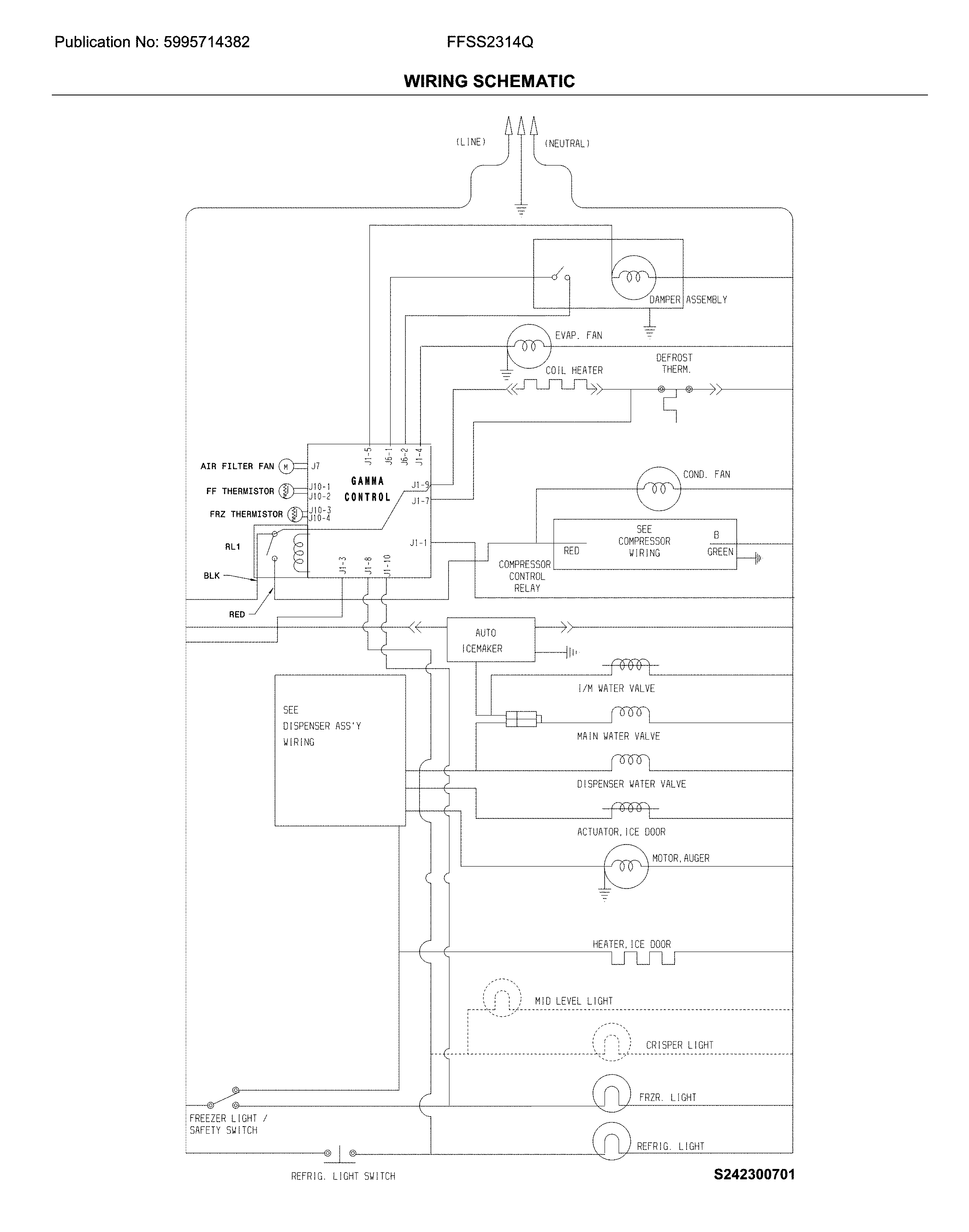 Frigidaire FFSS2314QE0 wiring schematic diagram