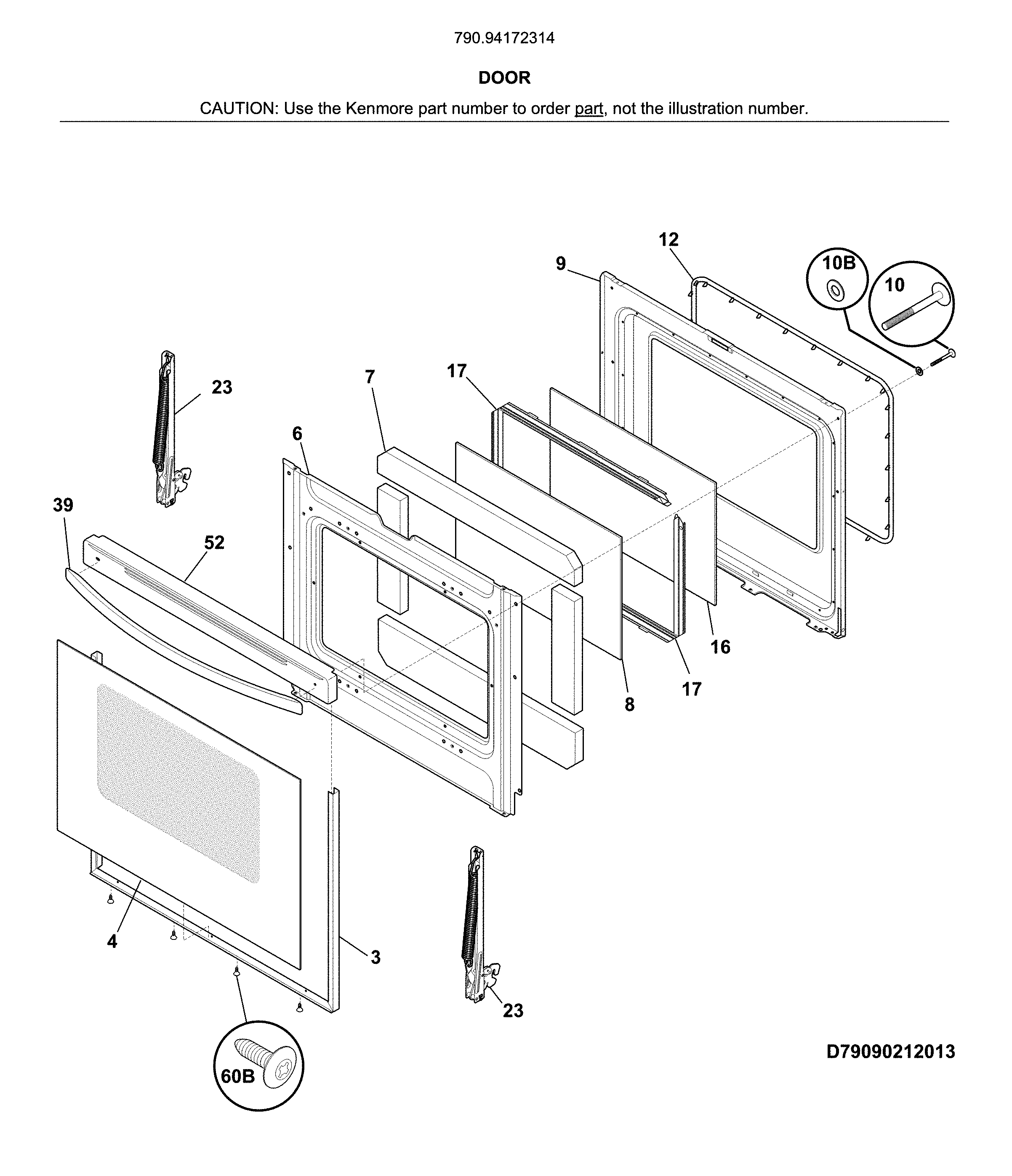 Kenmore 79094172314 door diagram