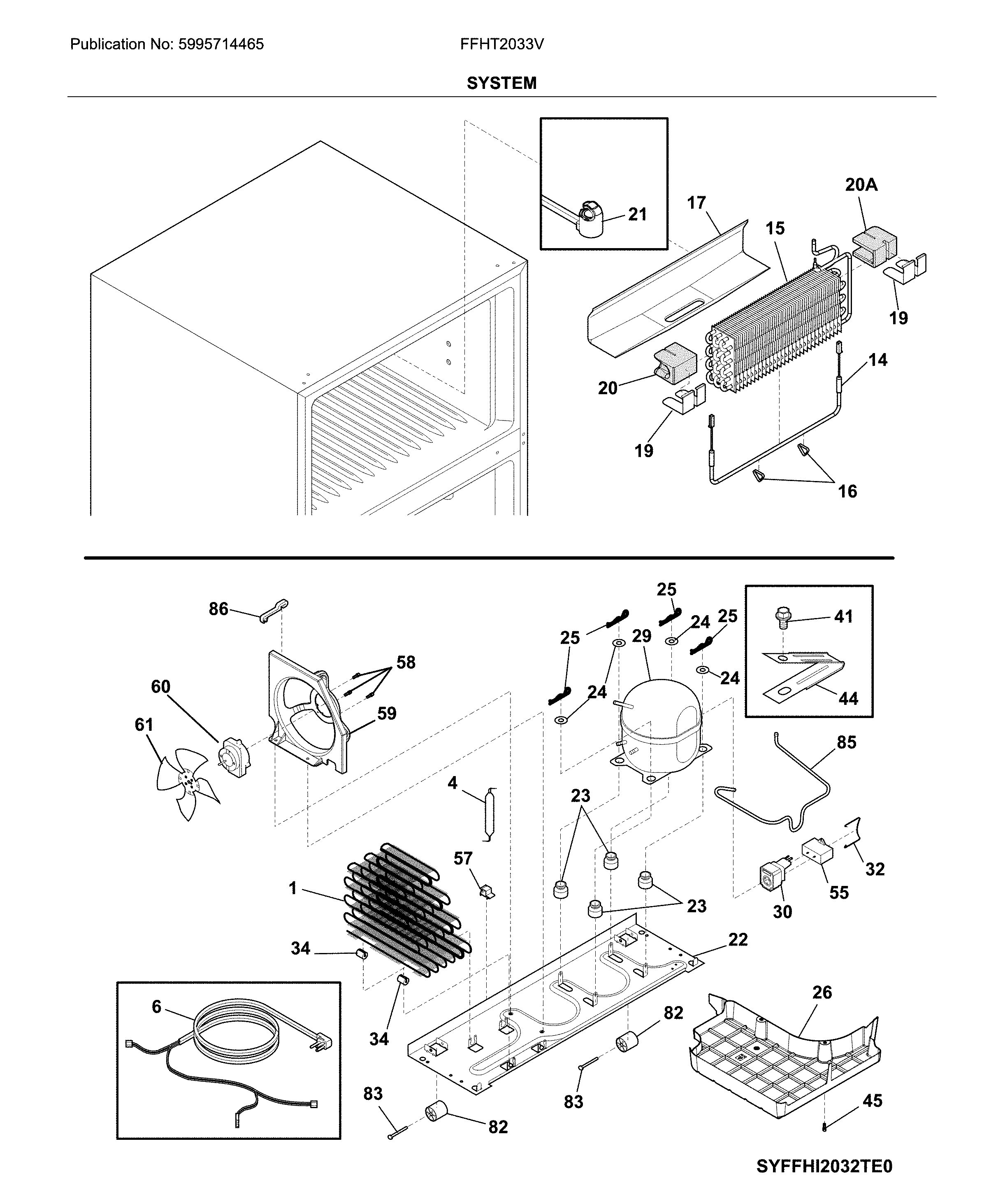 Frigidaire FFHT2033VS0 system diagram