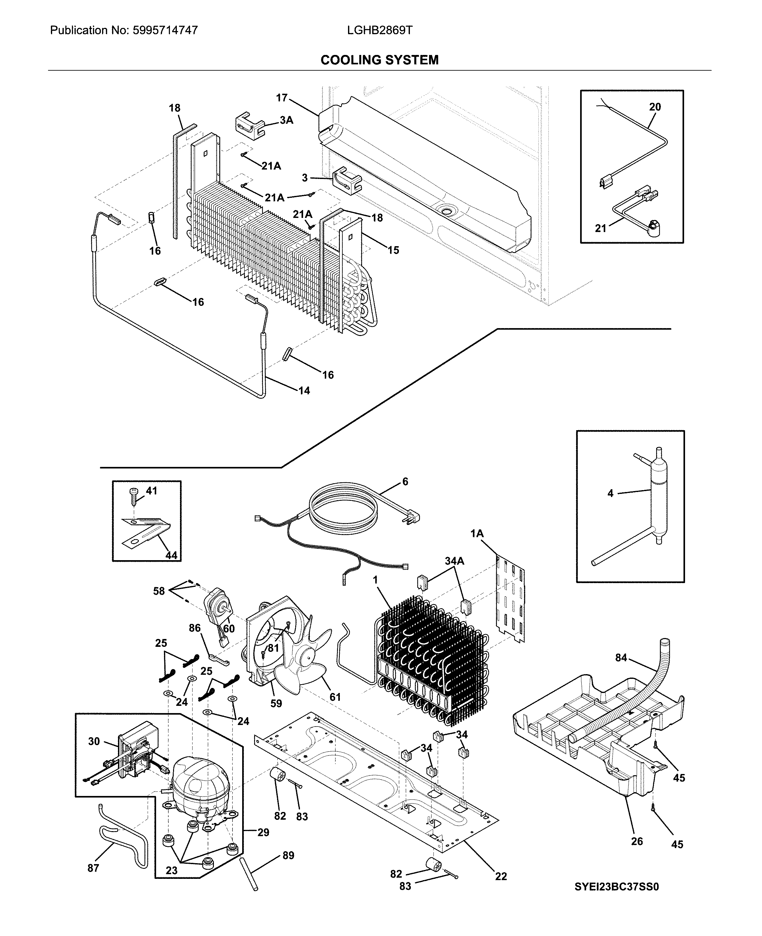 Frigidaire LGHB2869TF1 cooling system diagram