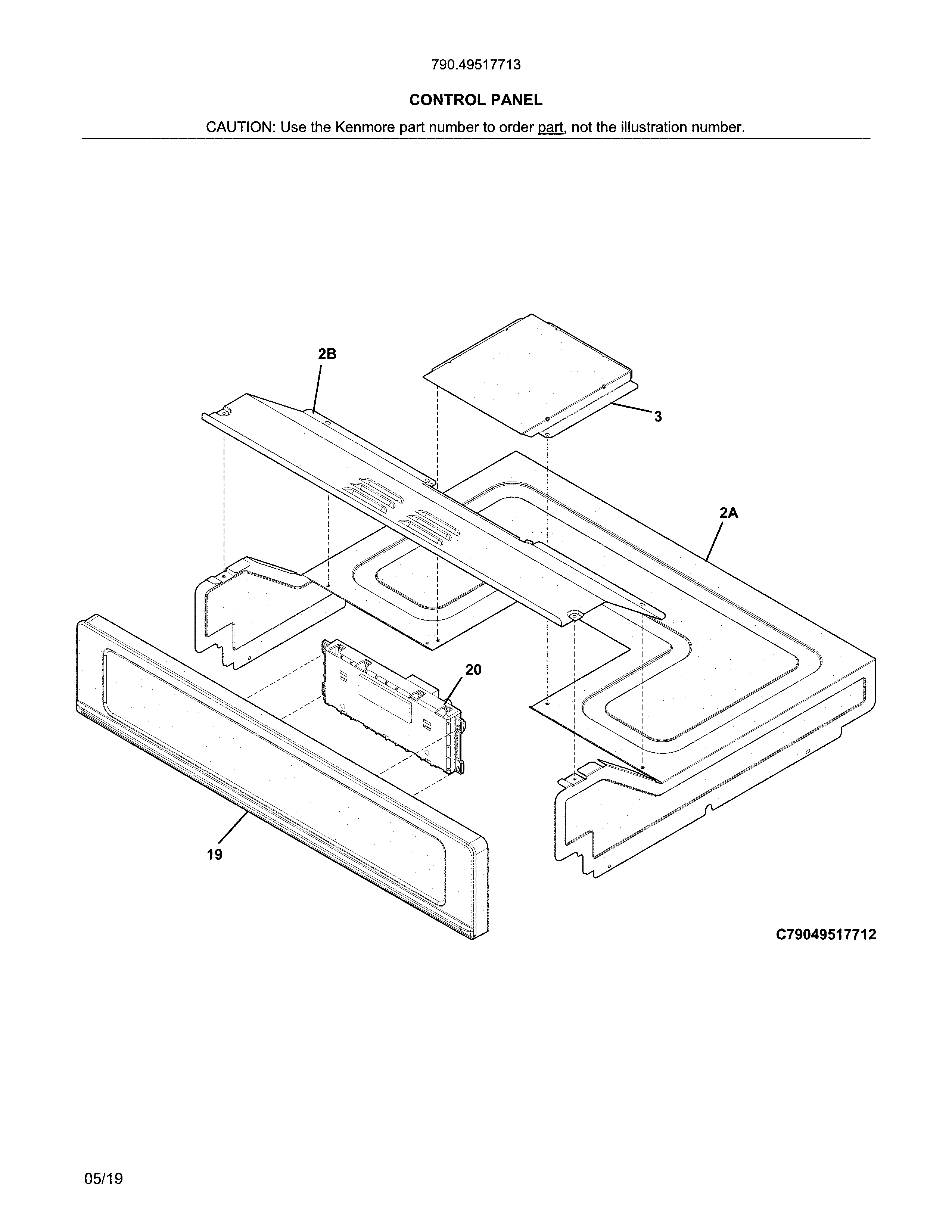 Kenmore 79049517713 control panel diagram