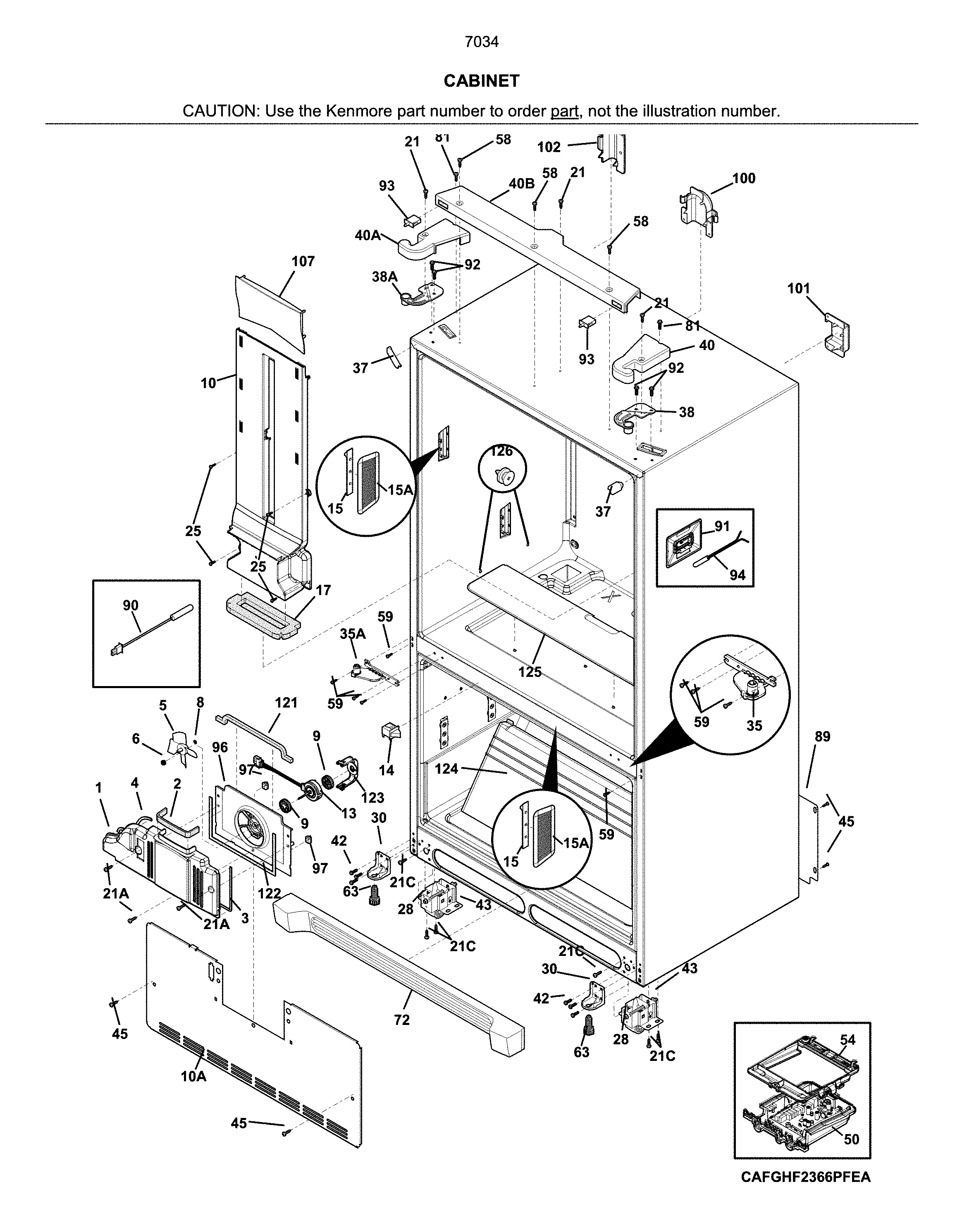 Kenmore 2537034941J cabinet diagram