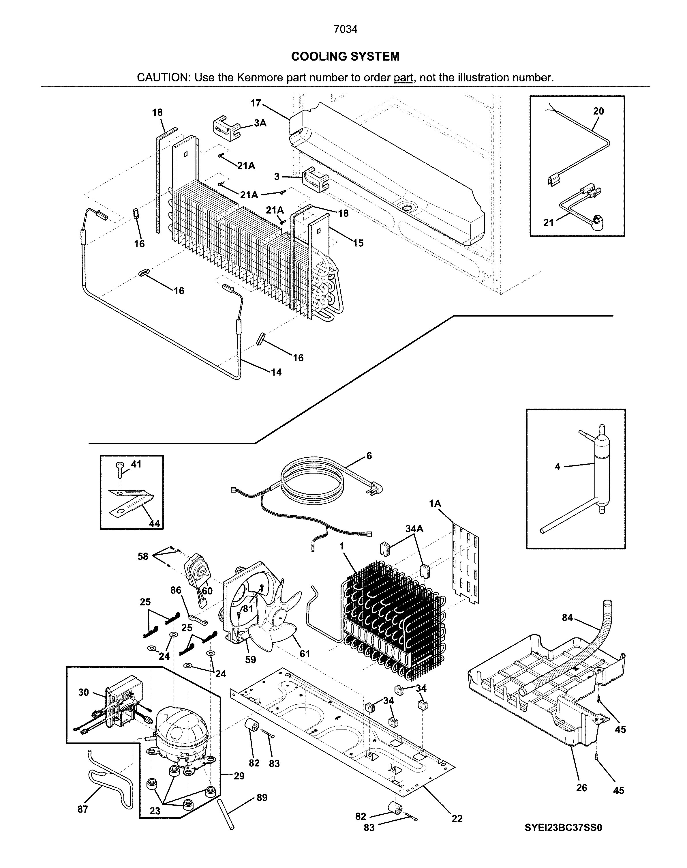 Kenmore 2537034941J cooling system diagram