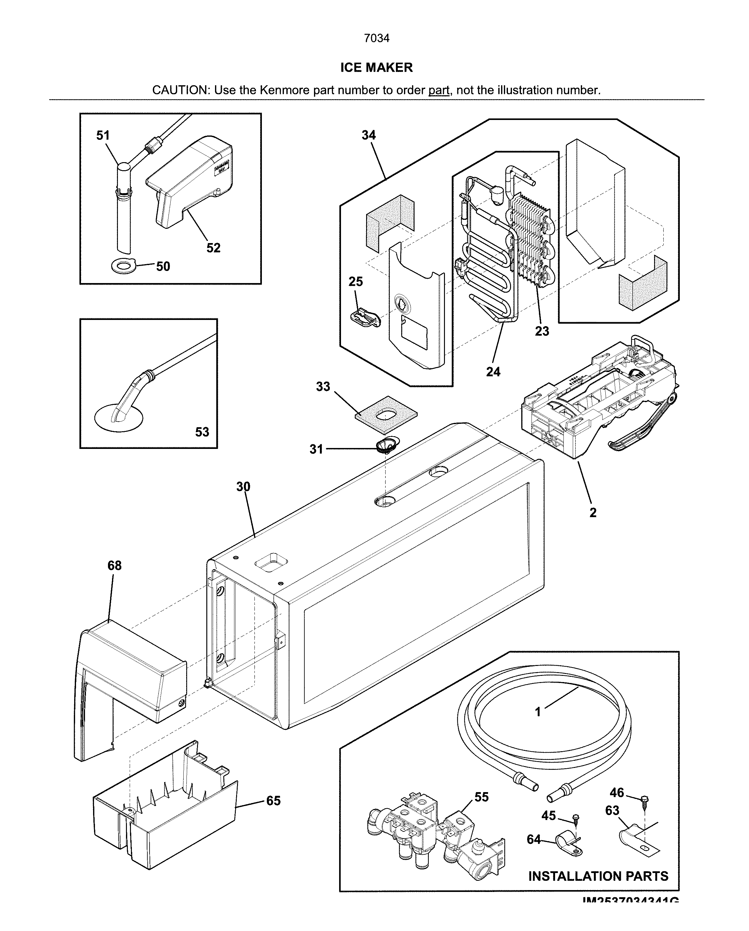 Kenmore 2537034941J ice maker diagram