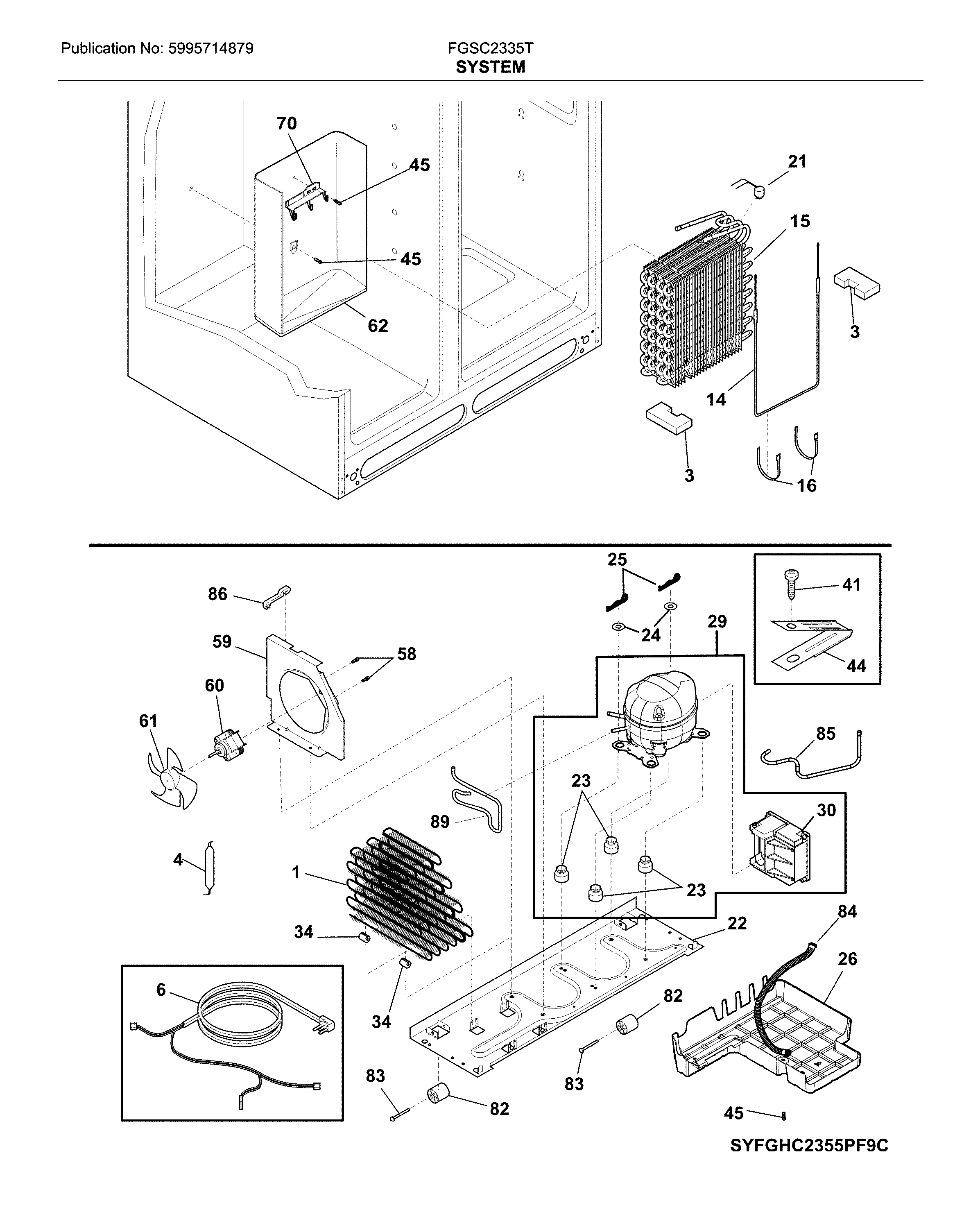 Frigidaire FGSC2335TD8 system diagram