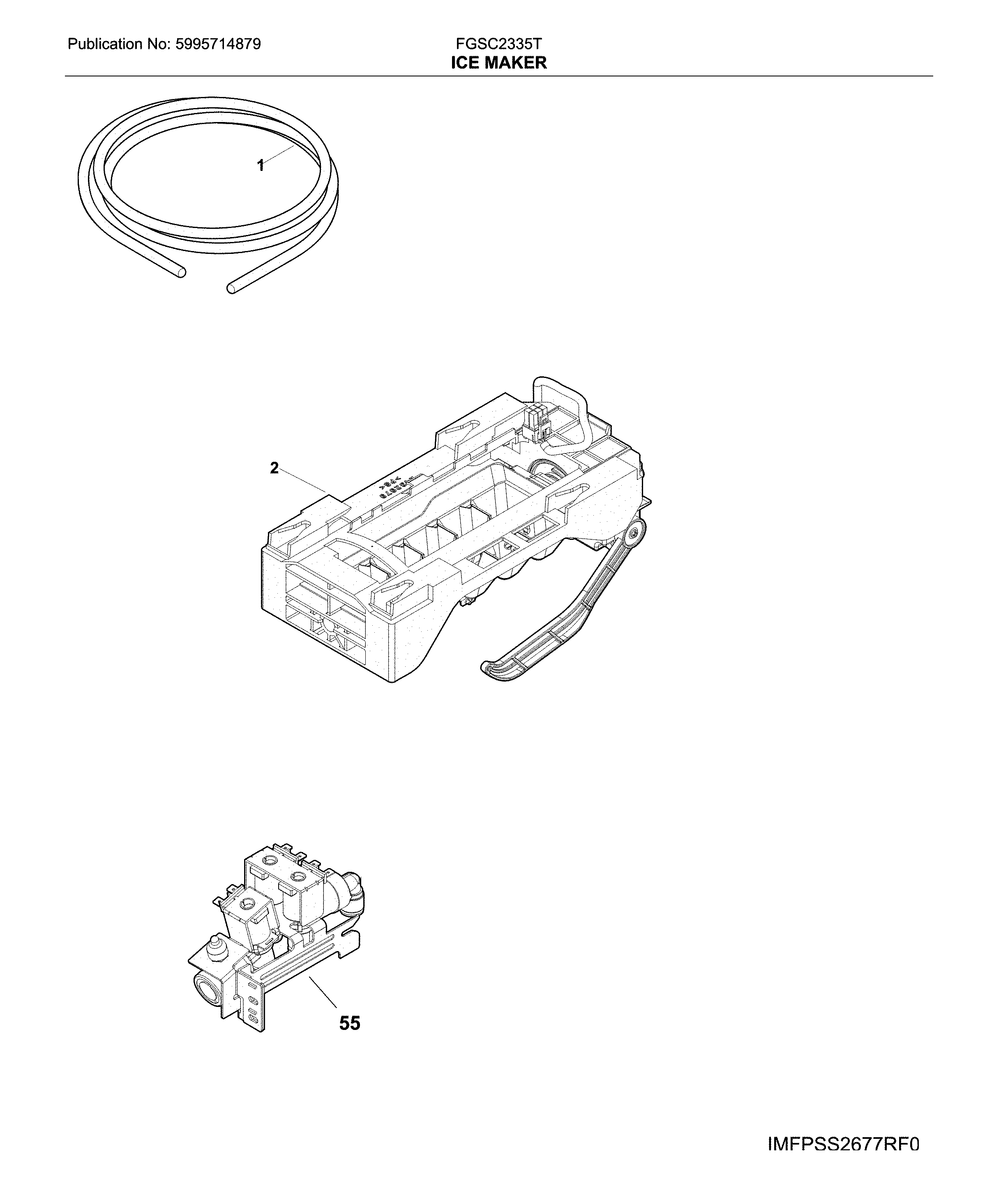 Frigidaire FGSC2335TD8 ice maker diagram
