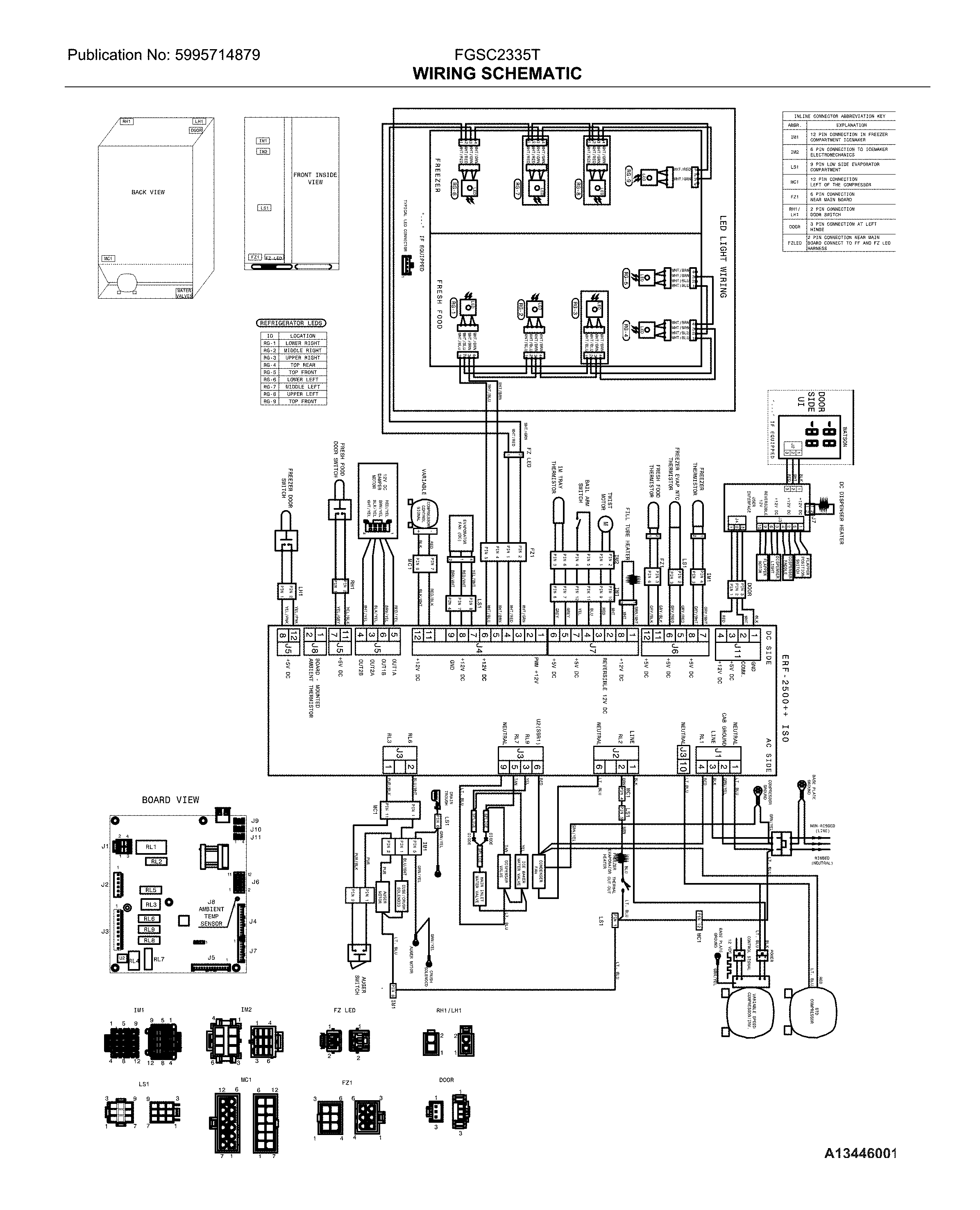 Frigidaire FGSC2335TD8 wiring schematic diagram