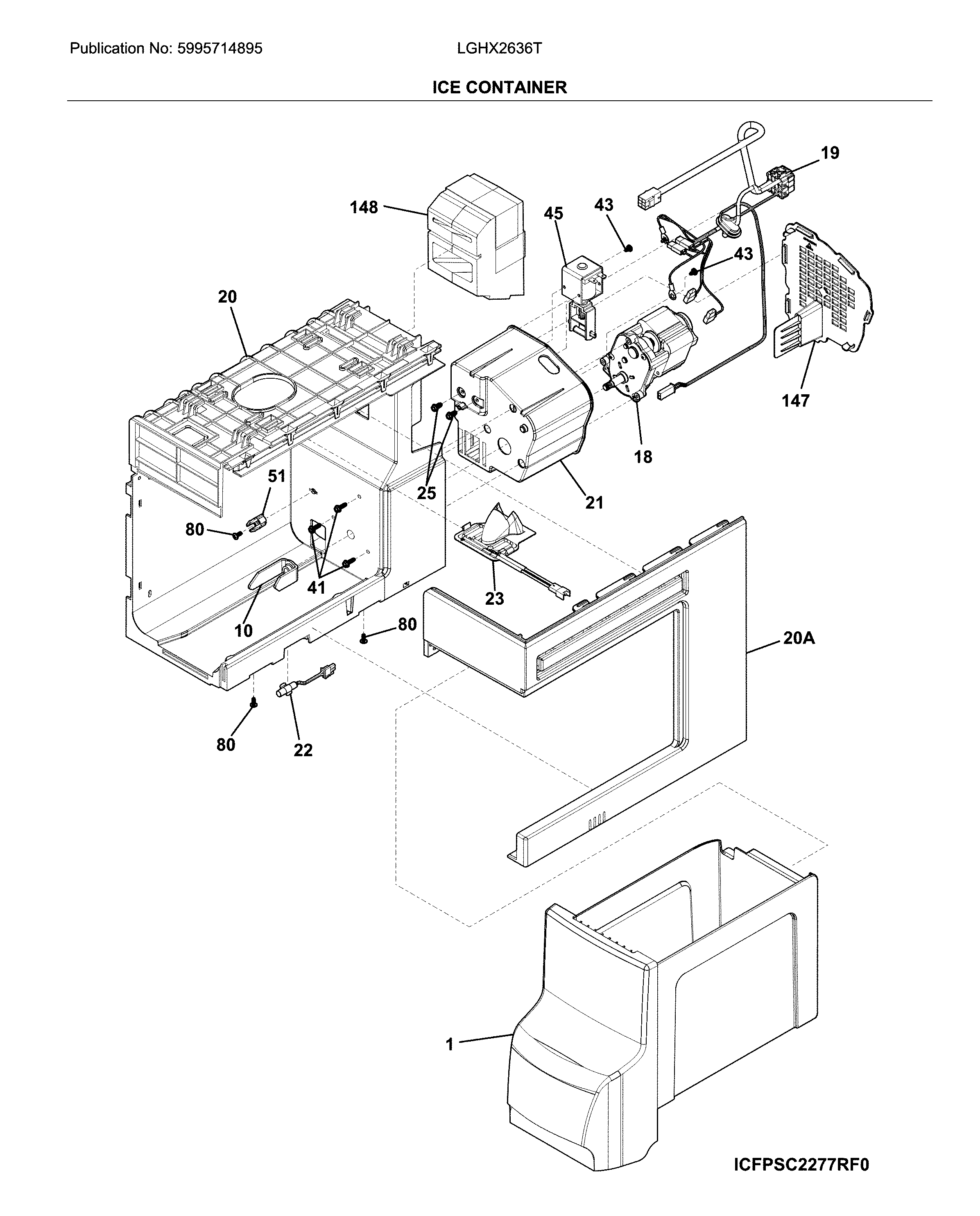 Frigidaire LGHX2636TD8 caontainer diagram
