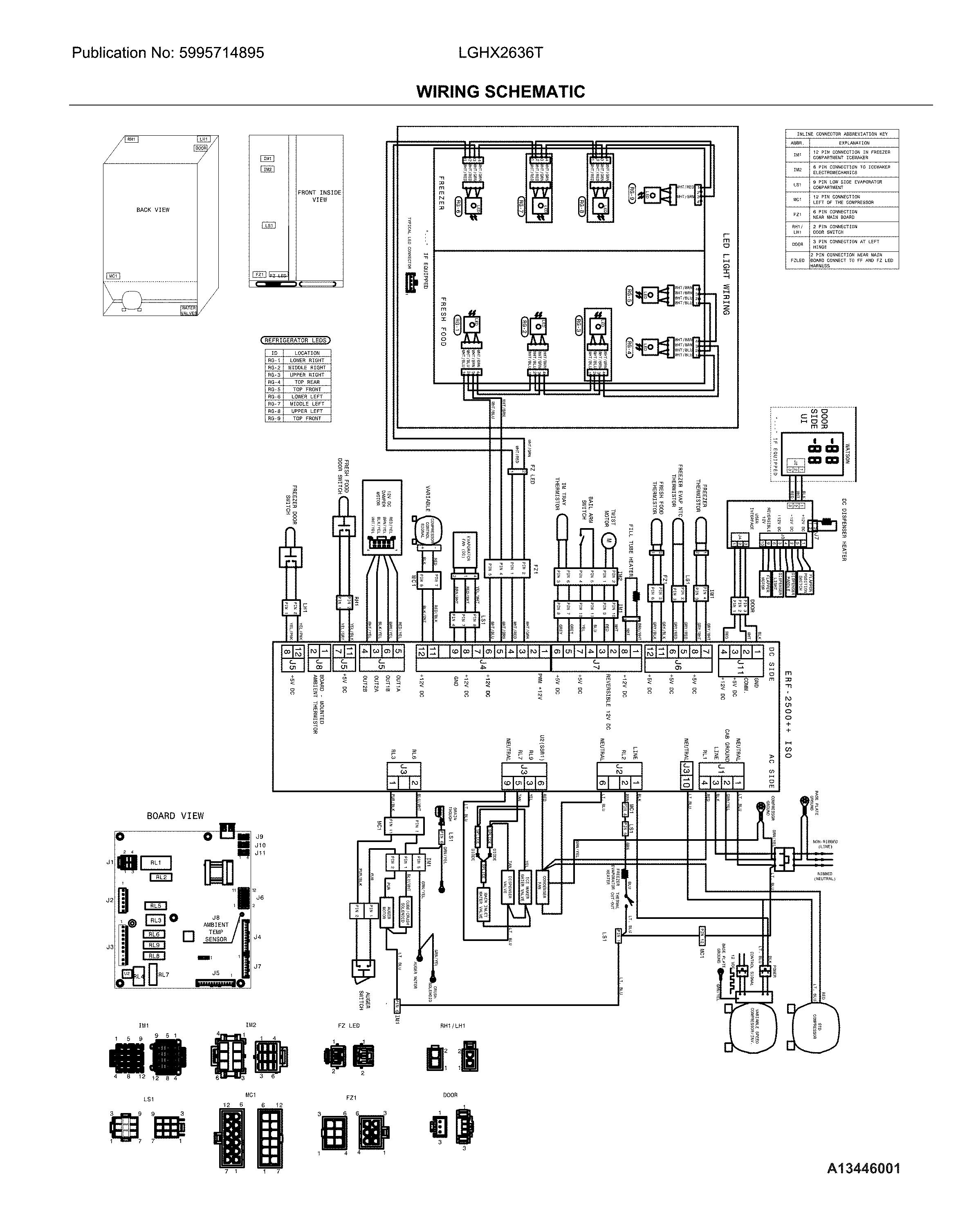 Frigidaire LGHX2636TD8 wiring schematic diagram
