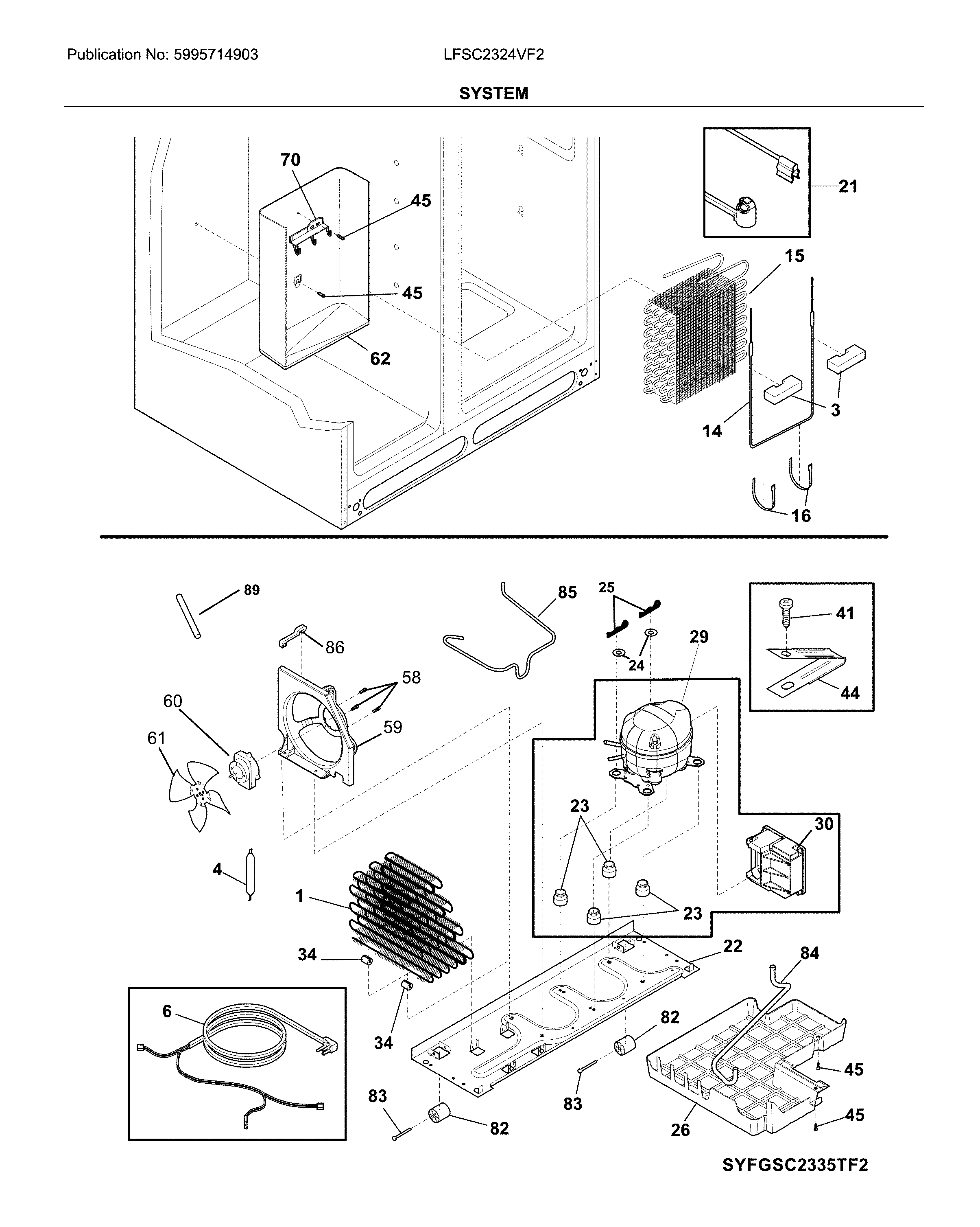 Frigidaire LFSC2324VF2 system diagram
